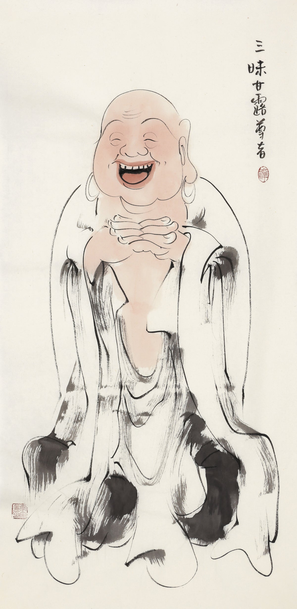 오백나한 제83존 삼매감로 존자, 이종의 수묵 선 인물화