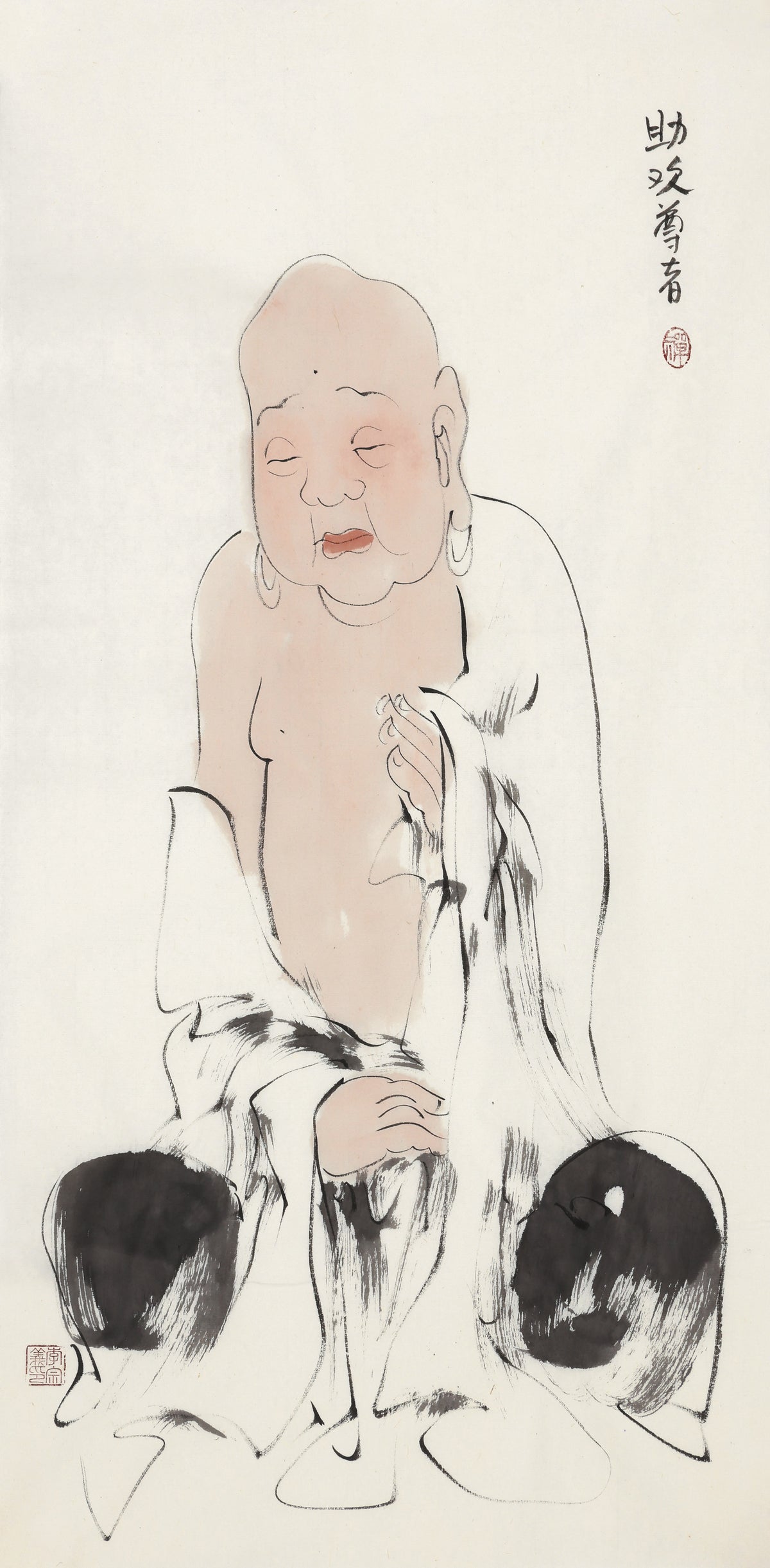 오백나한 제165존 조환 존자, 이종의 수묵 선 인물화