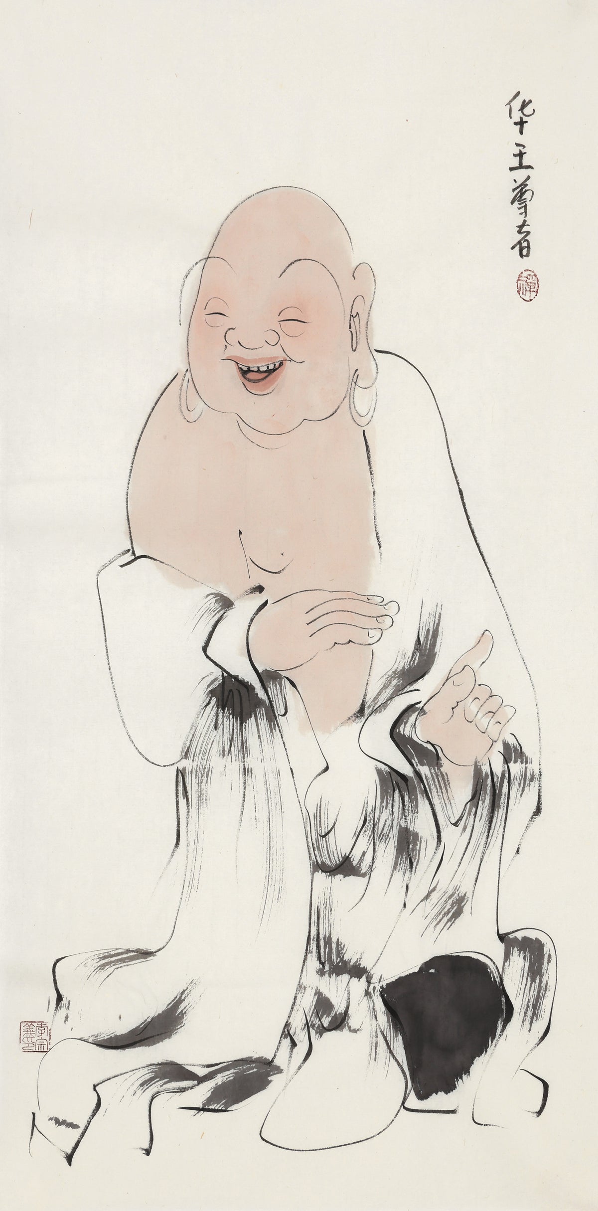 오백나한 제170존 화왕 존자, 이종의 수묵 선 인물화