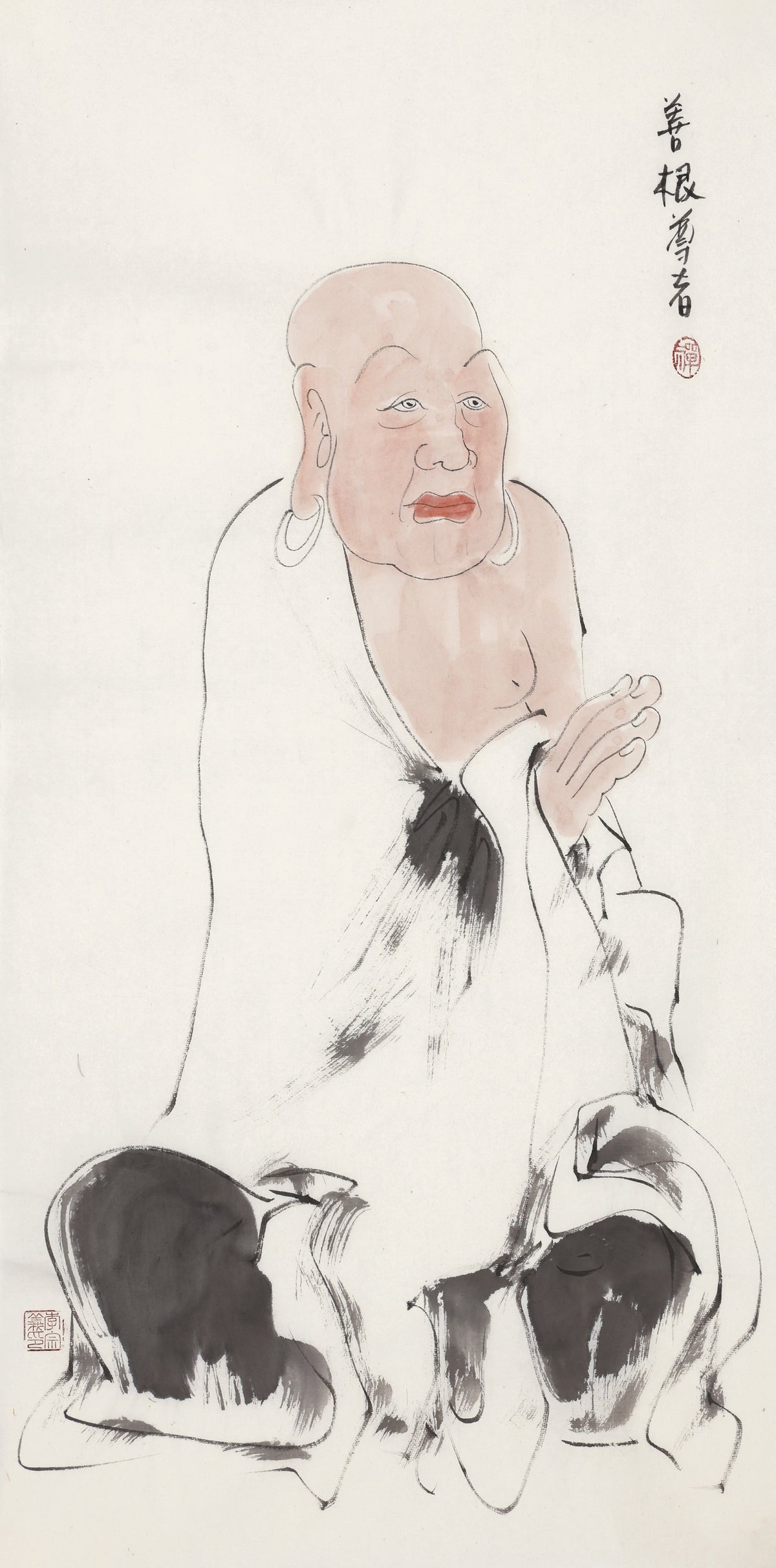 오백나한 제178존 선근 존자, 이종의 수묵 선 인물화