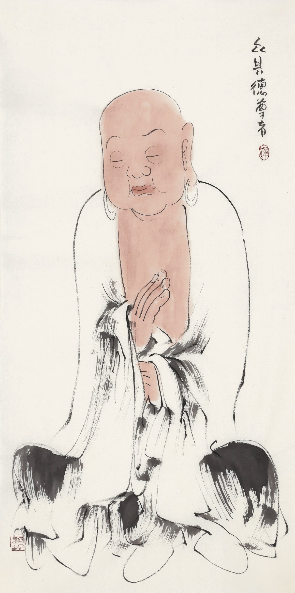 오백나한 제245존 중구덕 존자, 이종의 수묵 선 인물화