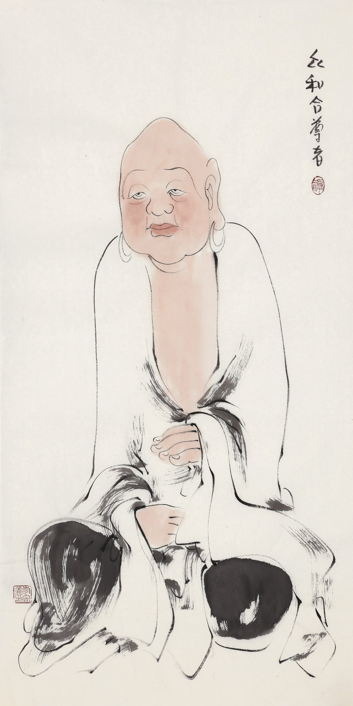 오백나한 제264존 중화합 존자, 이종의 수묵 선 인물화
