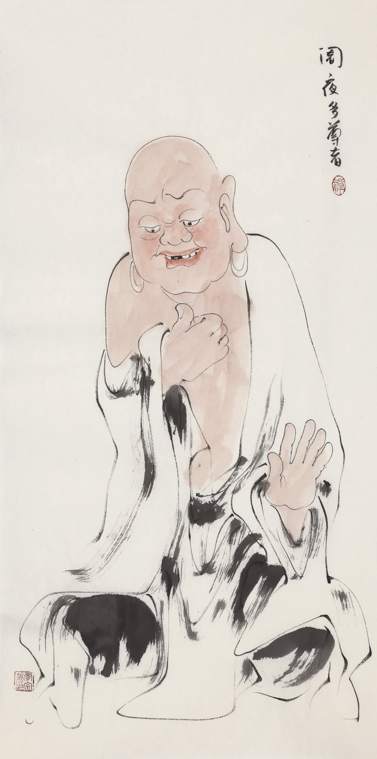 오백나한 제295존 사야다 존자(자야타·선종20조), 이종의 수묵 선 인물화