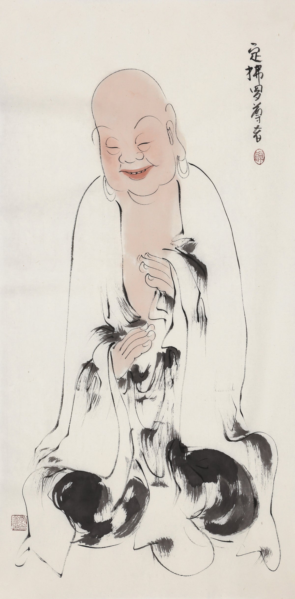오백나한 제343존 정불라 존자(한역음사명), 이종의 수묵 선 인물화