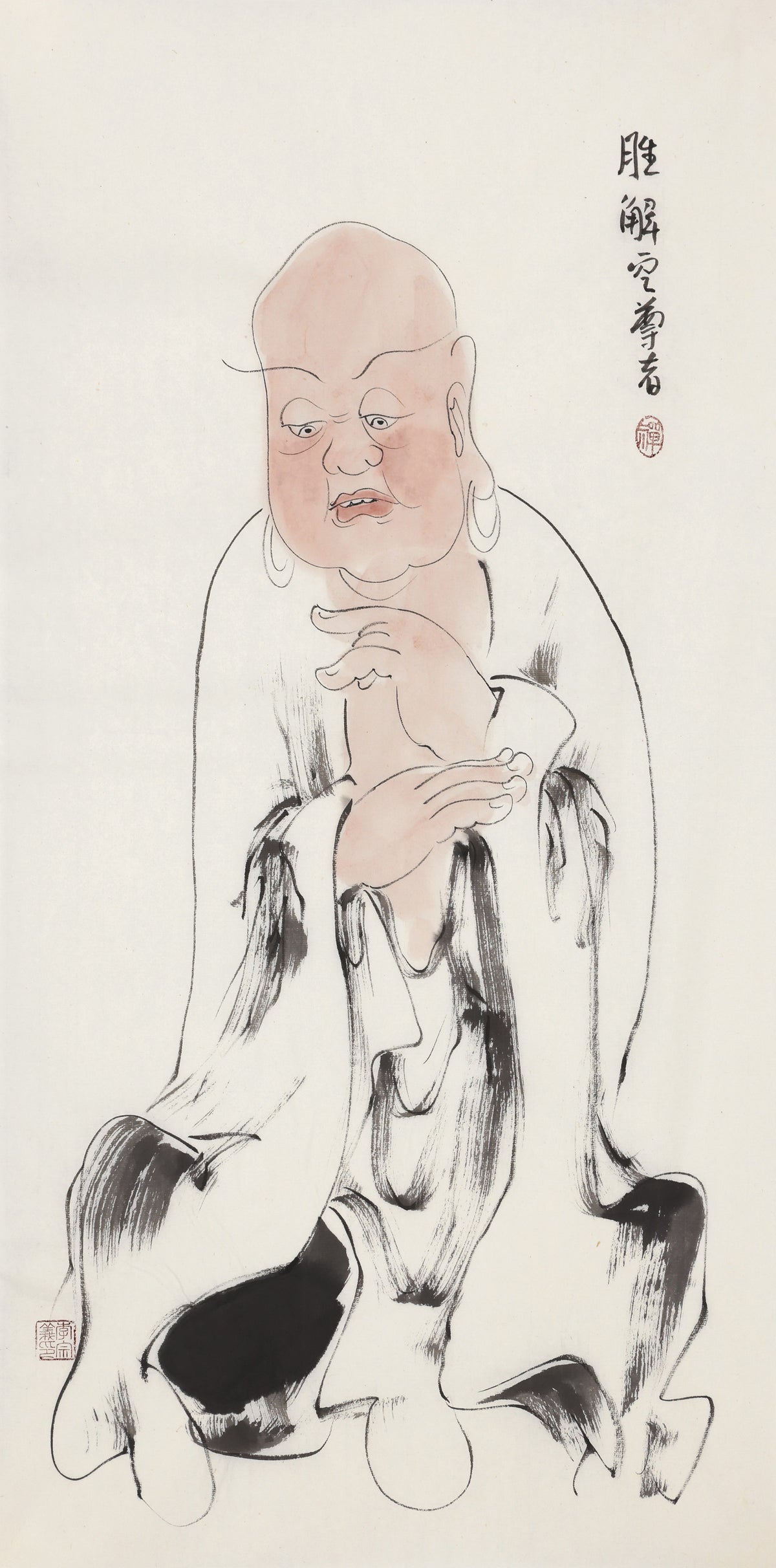 오백나한 제351존 승해공 존자, 이종의 수묵 선 인물화