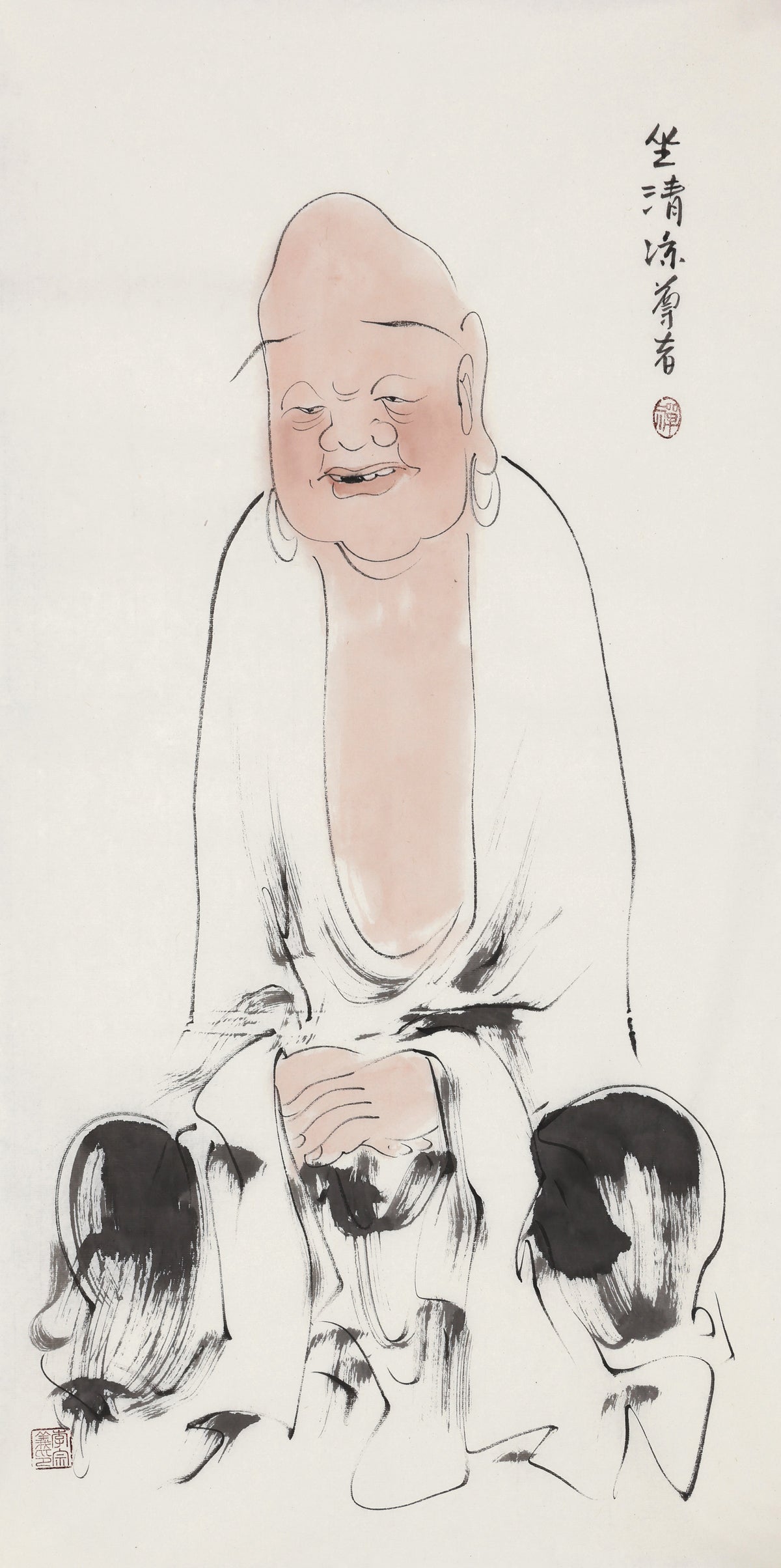 오백나한 제379존 좌청량 존자, 이종의 수묵 선 인물화