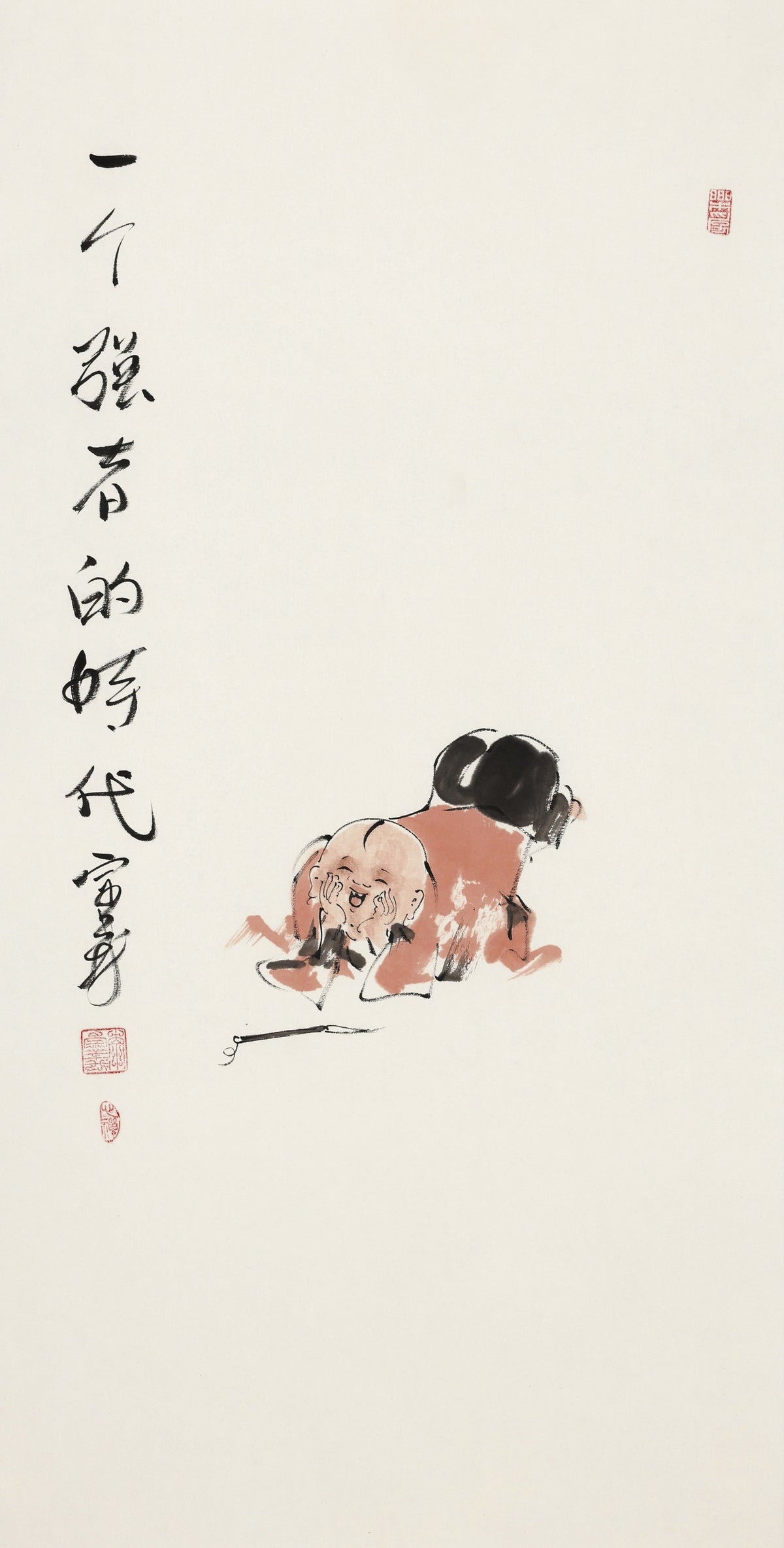 一个强者的时代 - 李宗义手绘水墨写意人物画