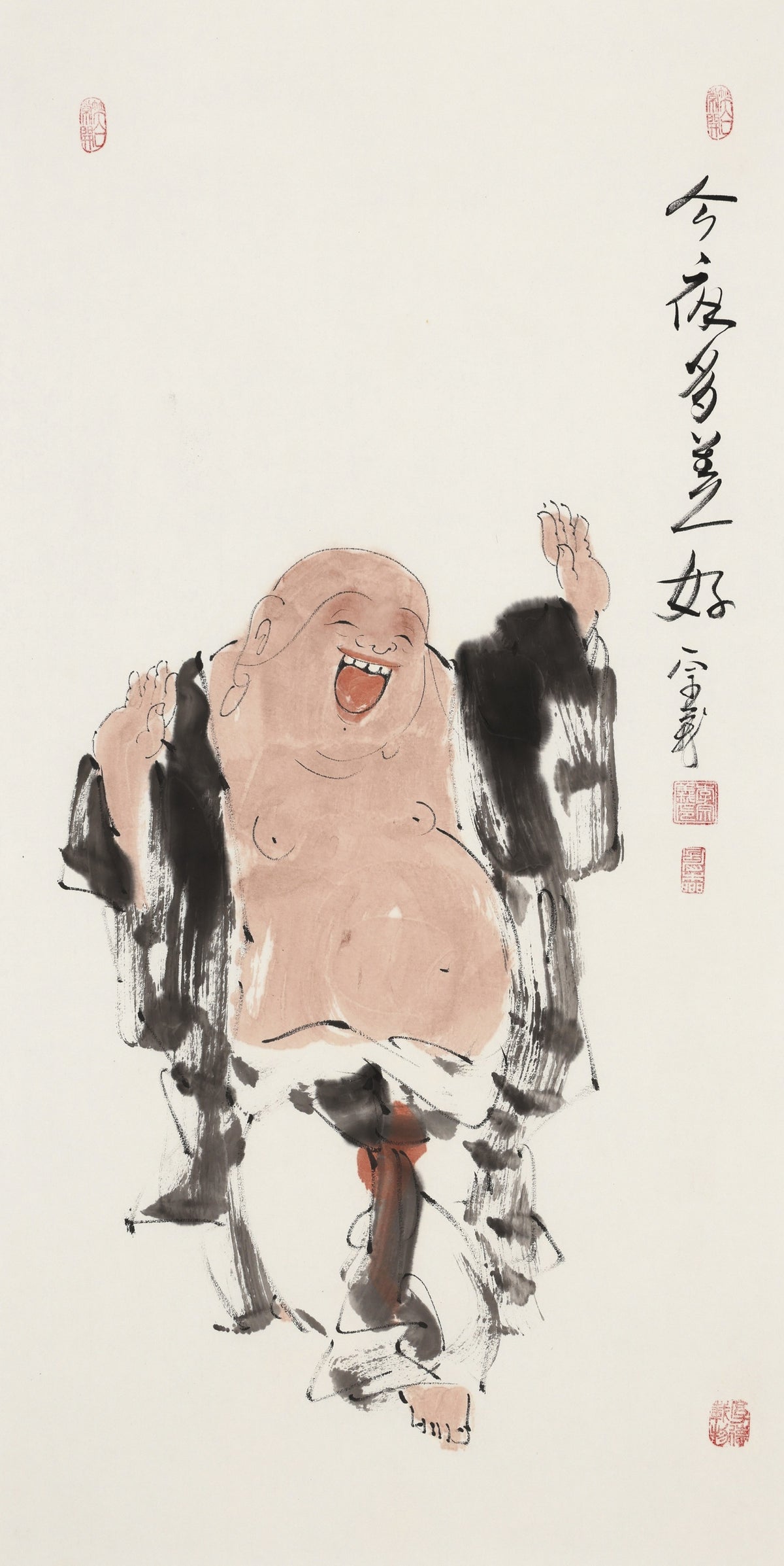 How Wonderful Tonight Is - Li Zongyi Hand-Painted Chinese Ink Figure