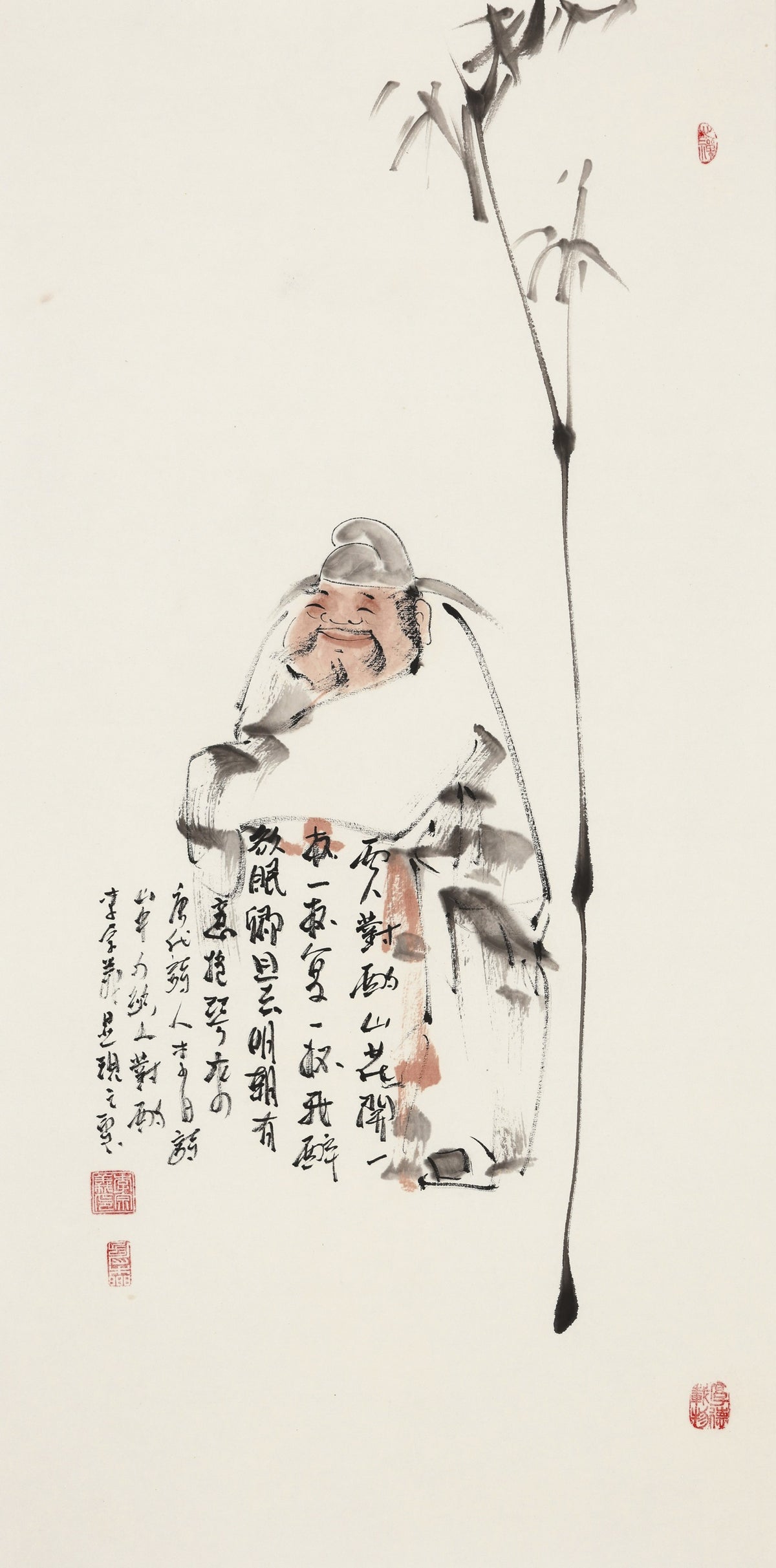 唐代李白《山中与幽人对酌》 - 李宗义手绘水墨文人人物画