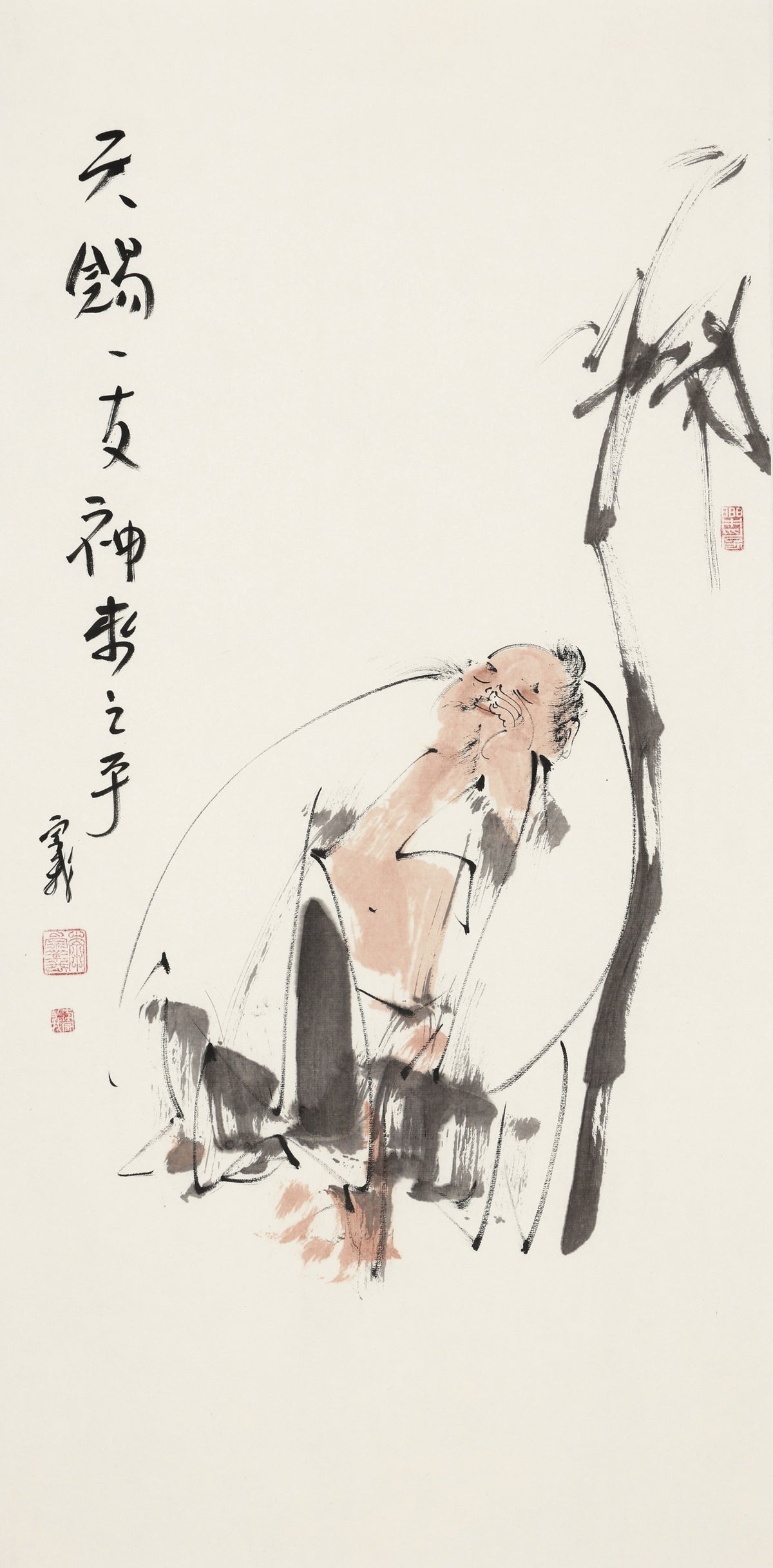 天赐一支神来之乎 - 李宗义手绘水墨写意人物画