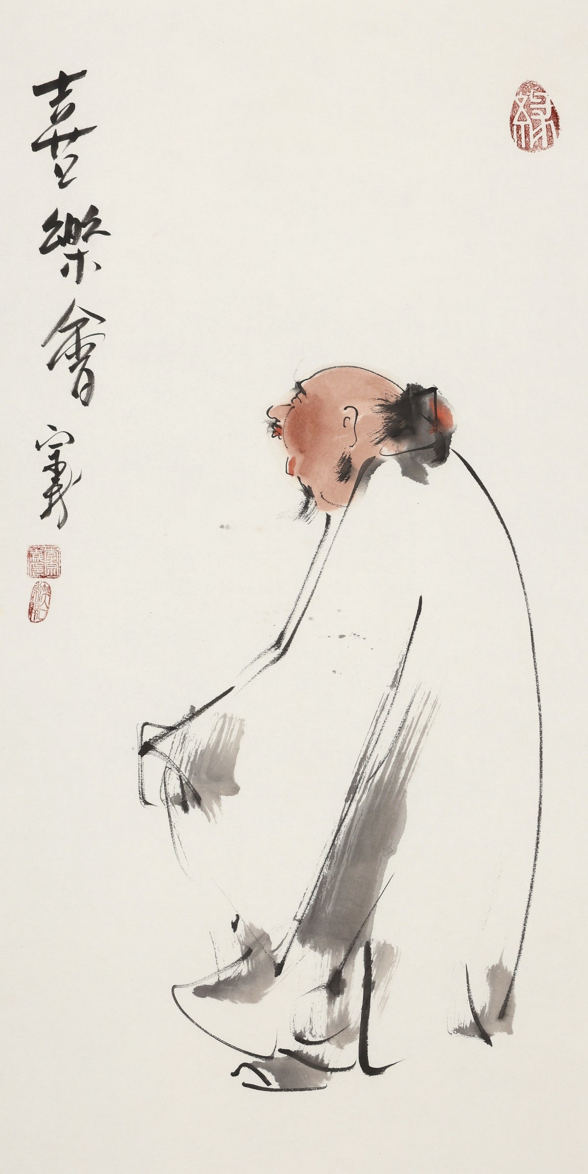 喜乐会 - 李宗义手绘水墨笑佛人物画