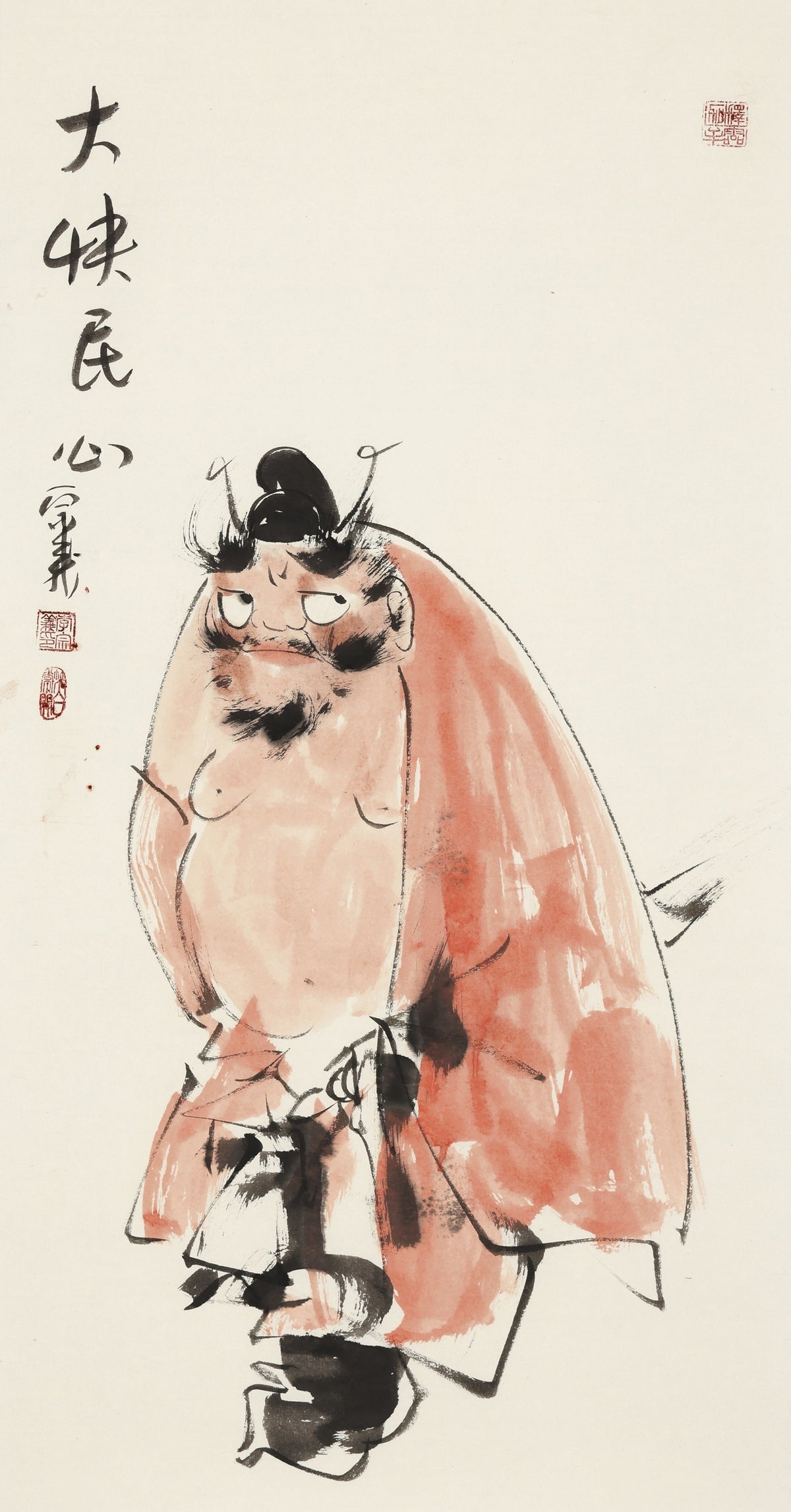 民心を快ならしむ - 李宗義手描き水墨 鍾馗人物画