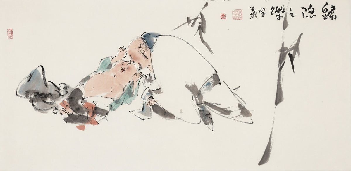 归隐之乐 - 李宗义手绘水墨写意人物画