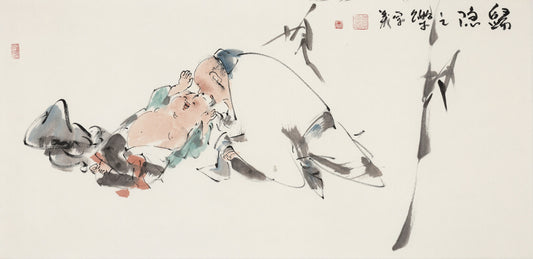 归隐之乐 - 李宗义手绘水墨写意人物画