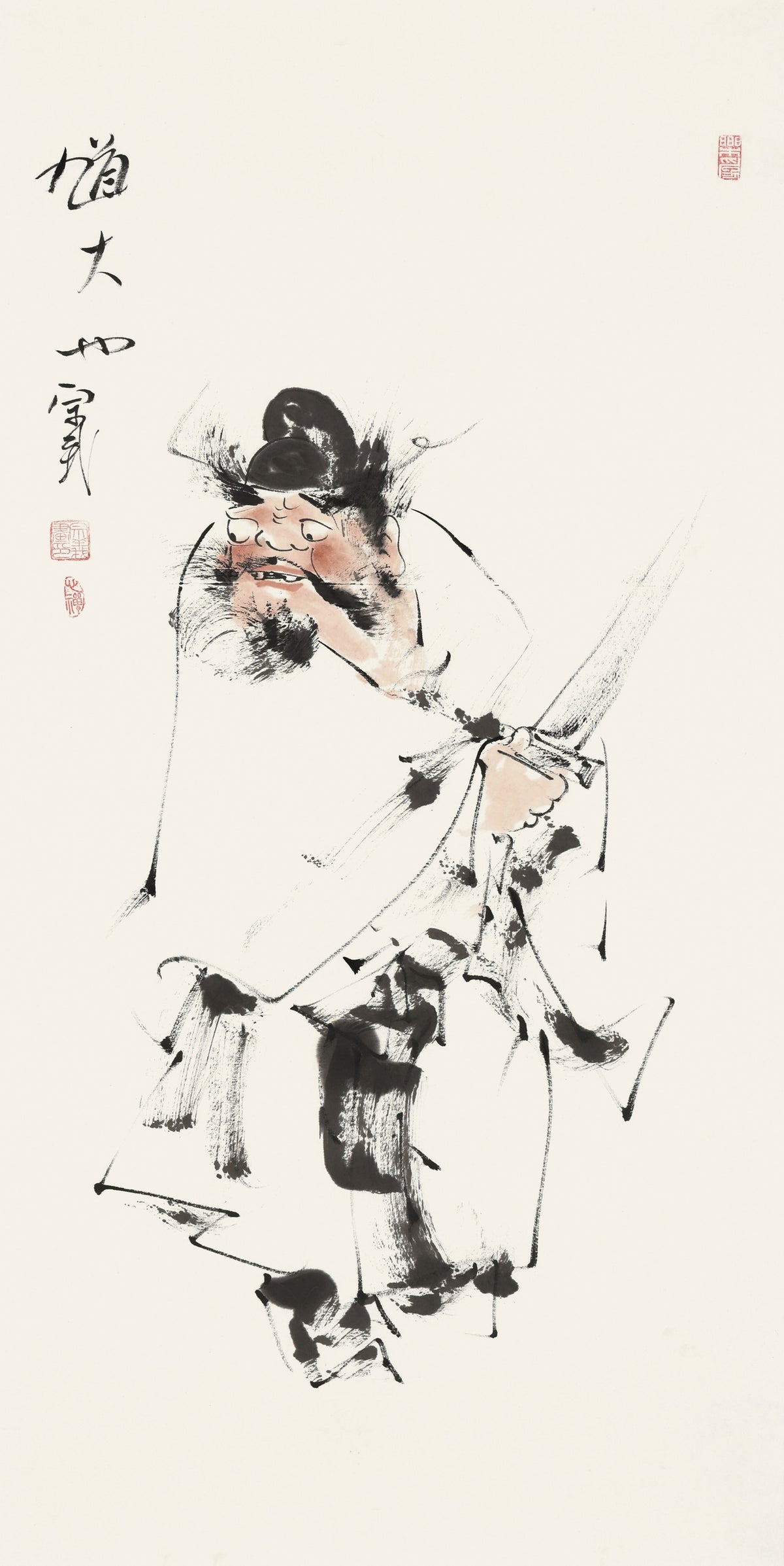 Kui, the Great - Li Zongyi Hand-Painted Zhong Kui Chinese Ink Figure
