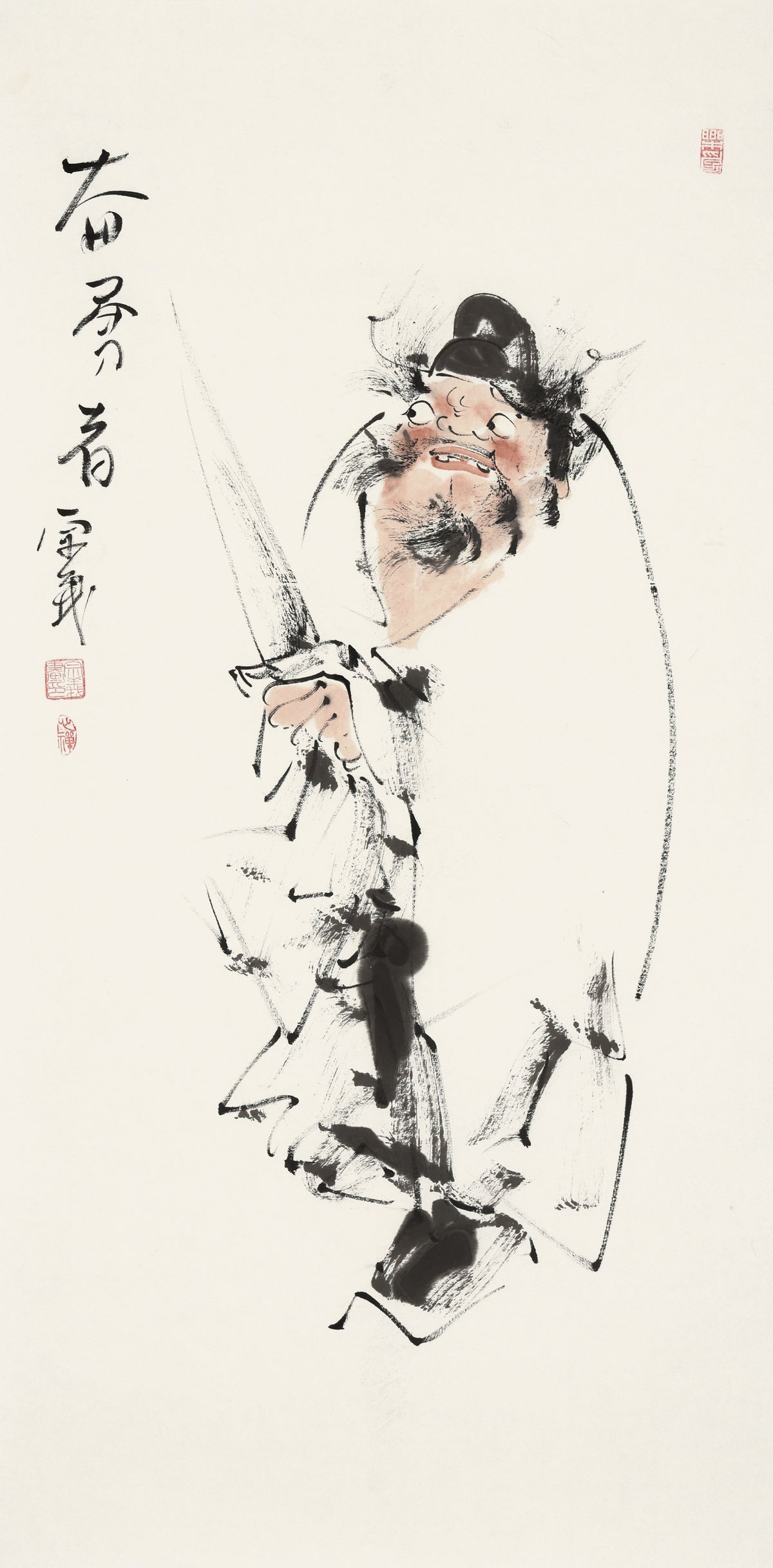 奋勇者 - 李宗义手绘水墨钟馗人物画