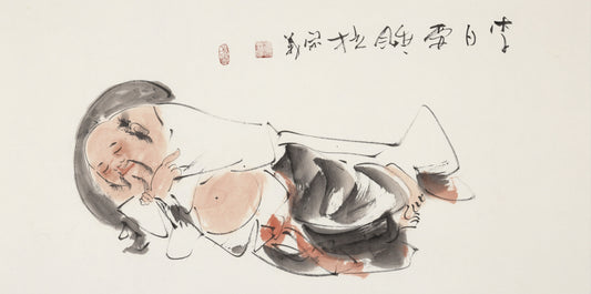 李白要睡拉 - 李宗义手绘水墨文人人物画