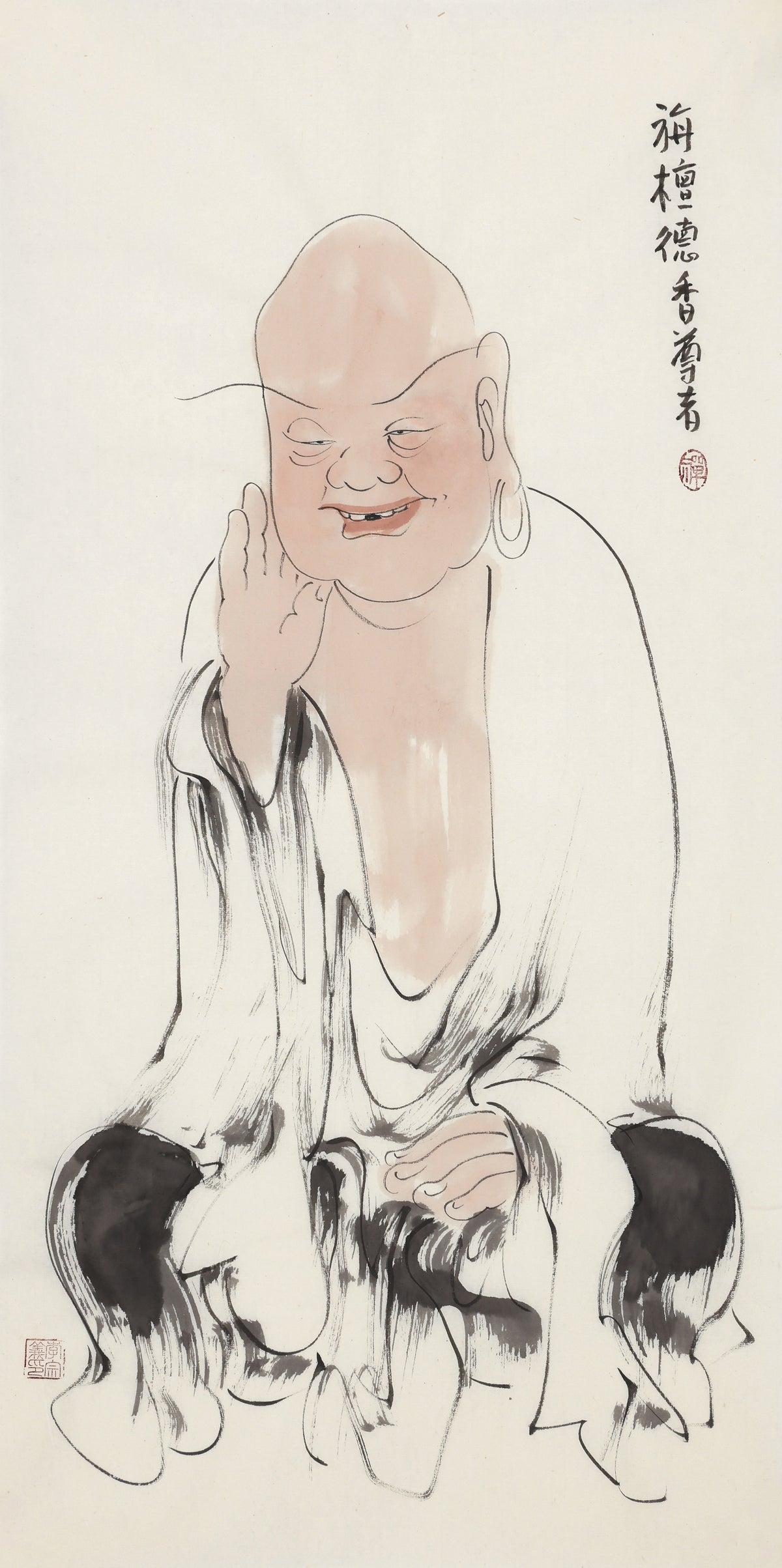 五百羅漢 第59尊 旃檀徳香尊者 李宗義手描き水墨の禅人物画
