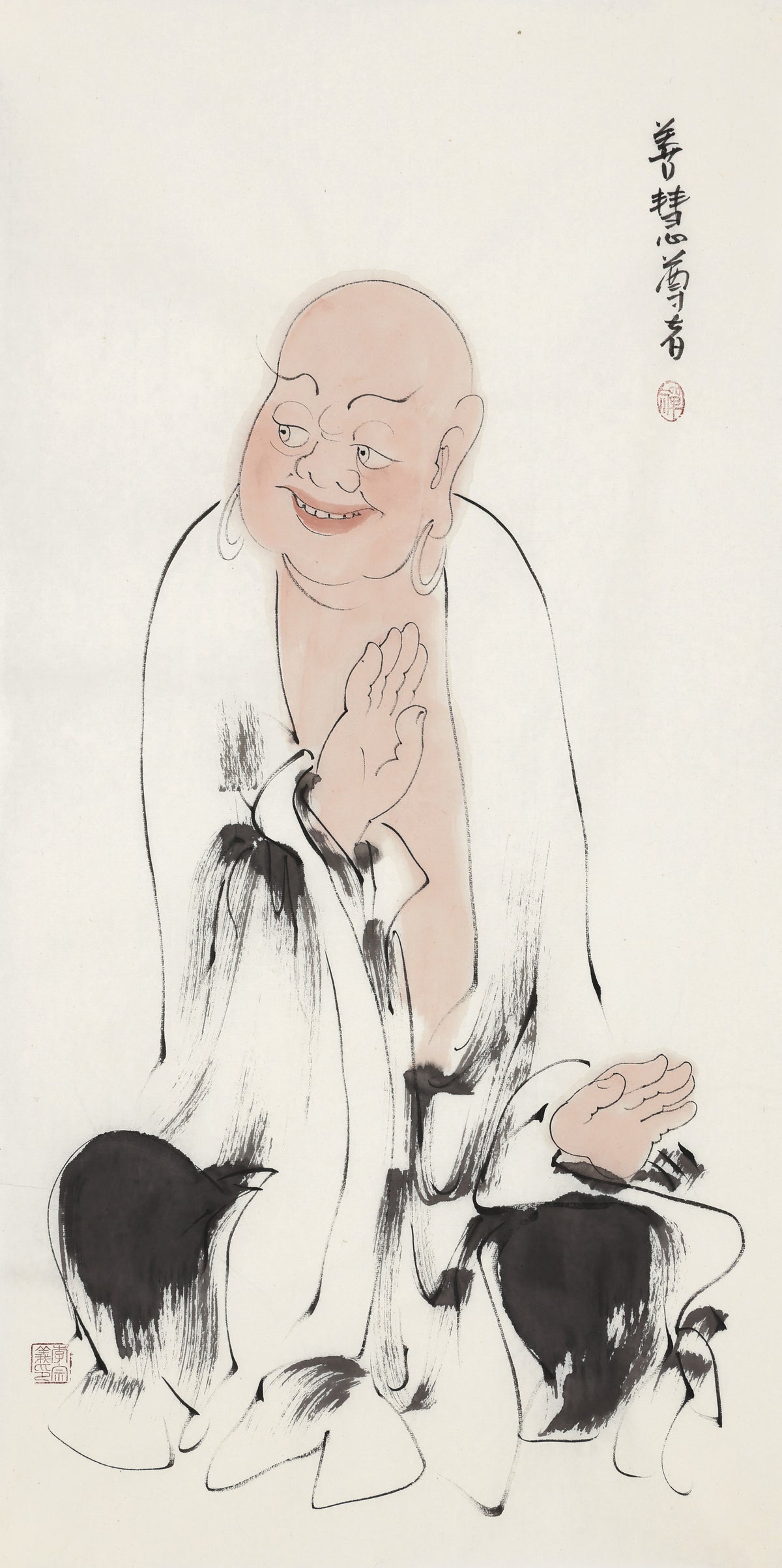 五百羅漢 第131尊 善慧尊者 李宗義手描き水墨の禅人物画