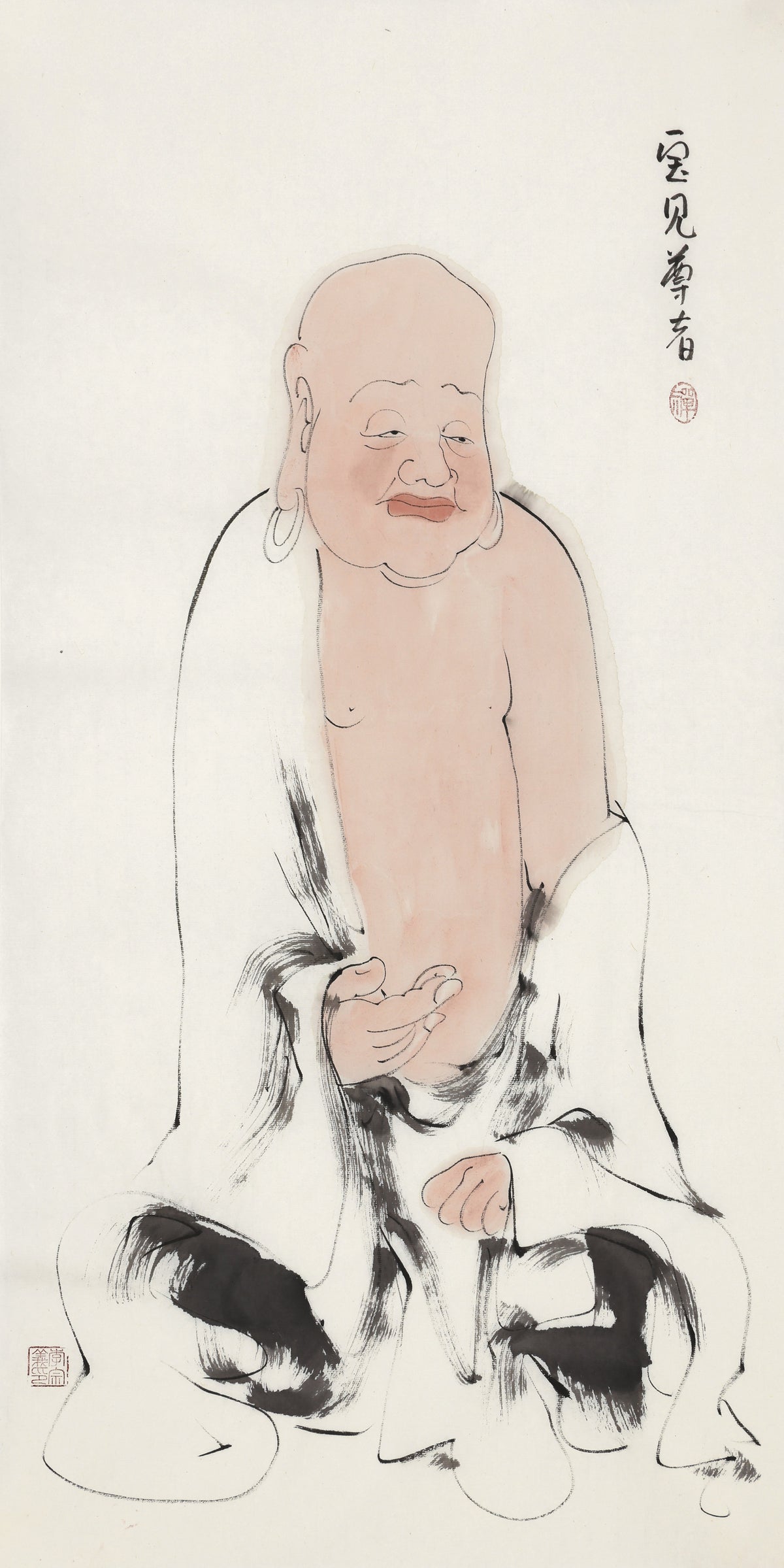 오백나한 제134존 보견 존자, 이종의 수묵 선 인물화