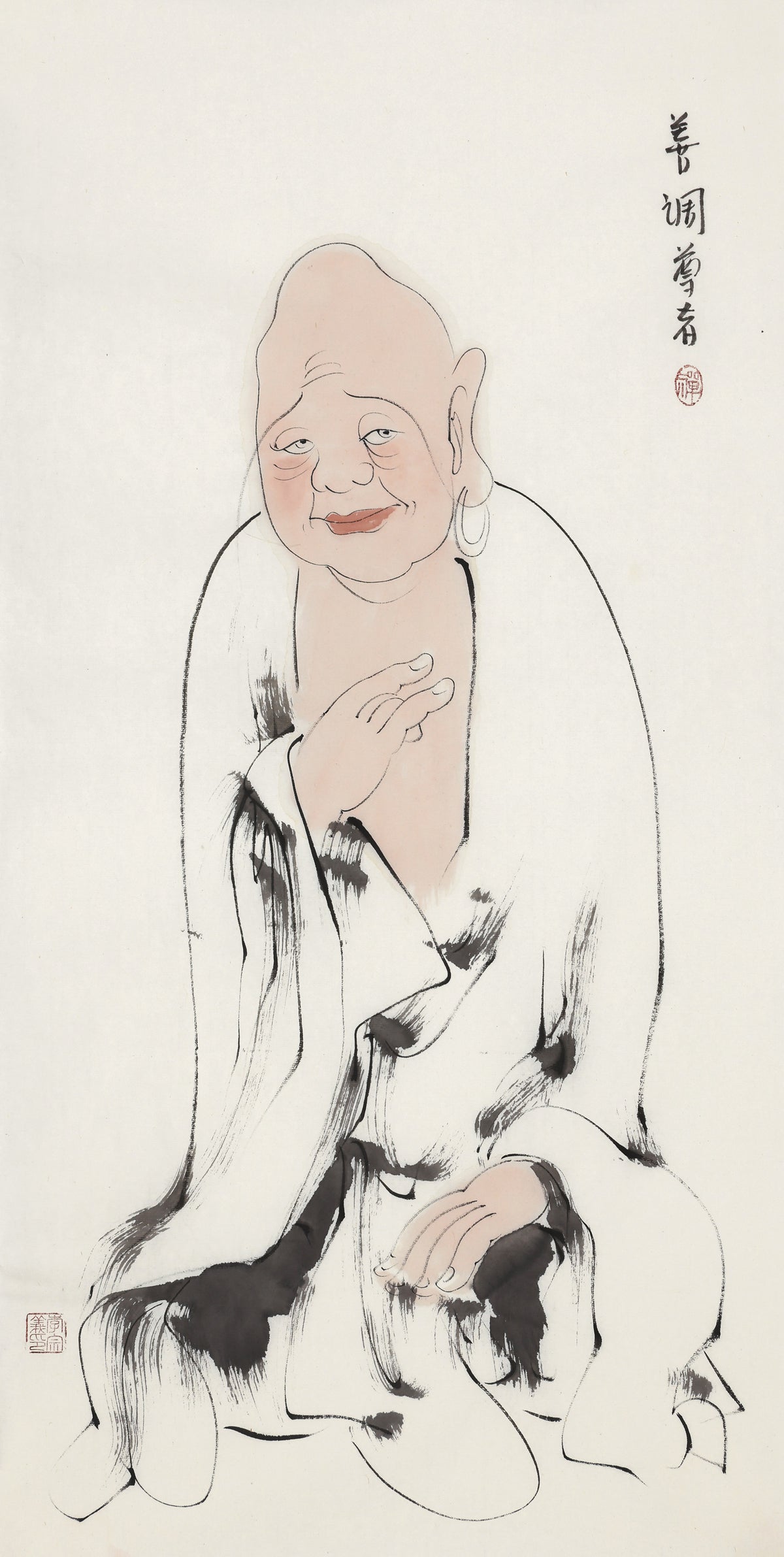 오백나한 제142존 선조 존자, 이종의 수묵 선 인물화