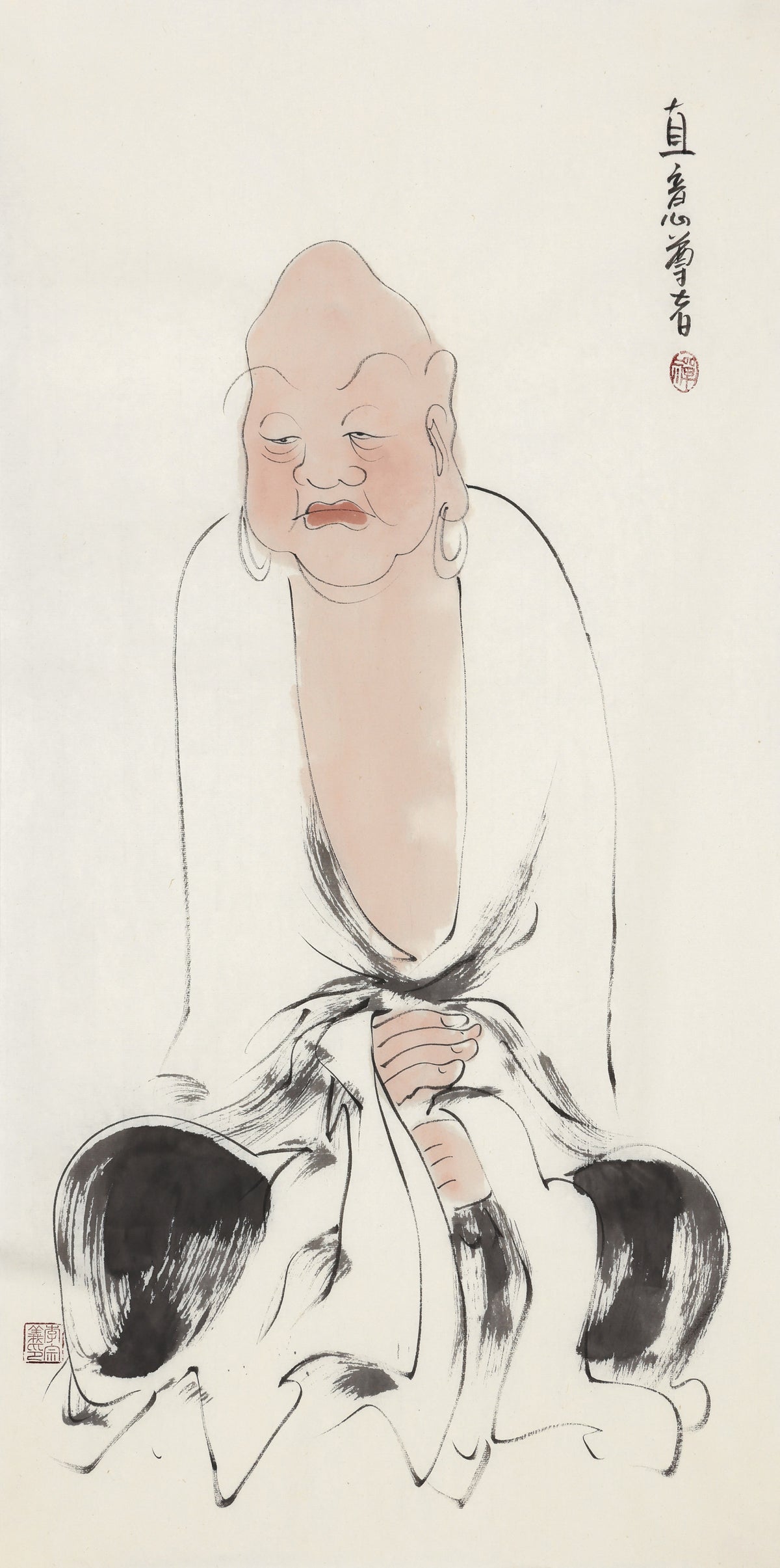 오백나한 제154존 직의 존자, 이종의 수묵 선 인물화