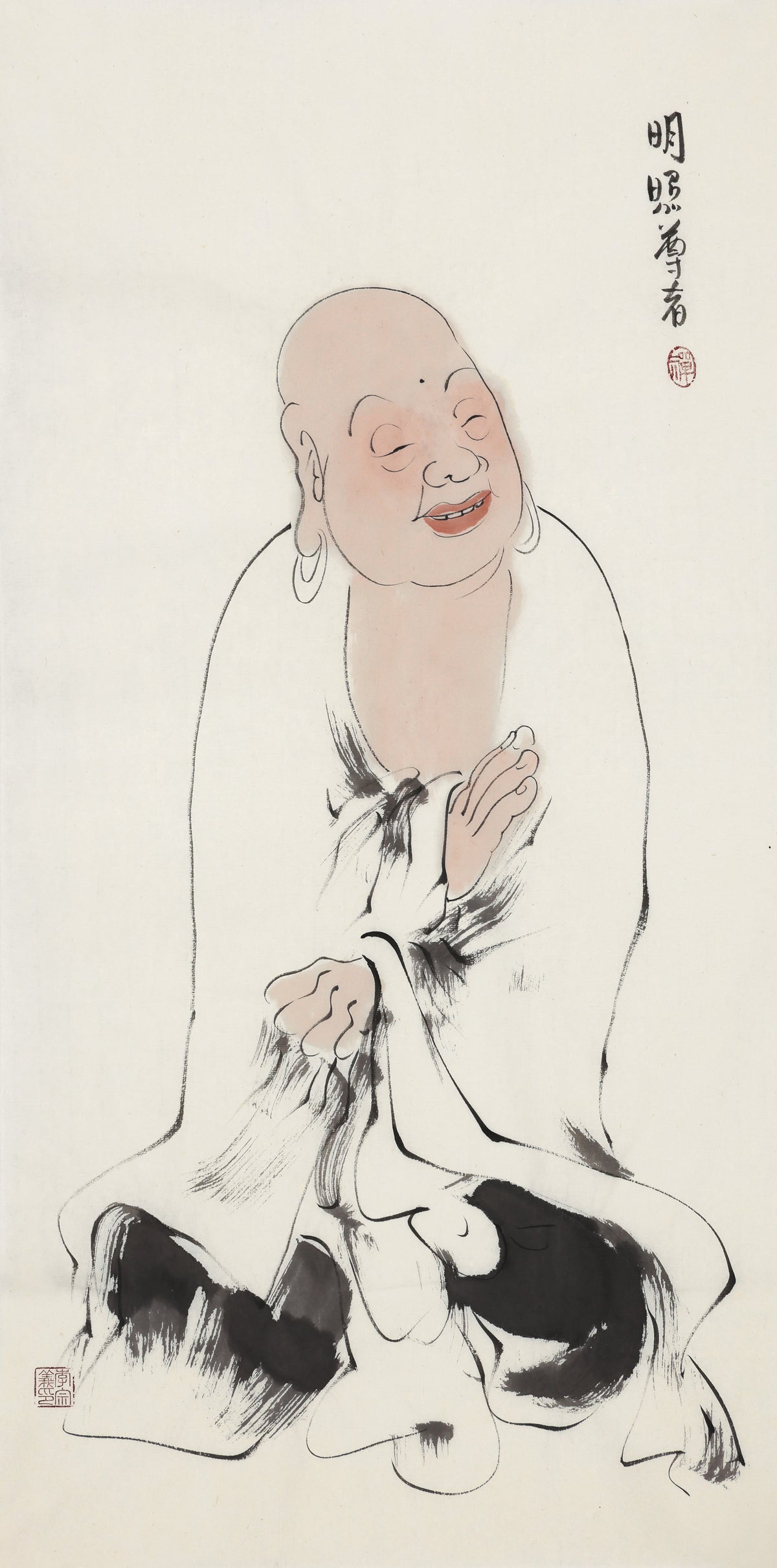 오백나한 제162존 명조 존자, 이종의 수묵 선 인물화