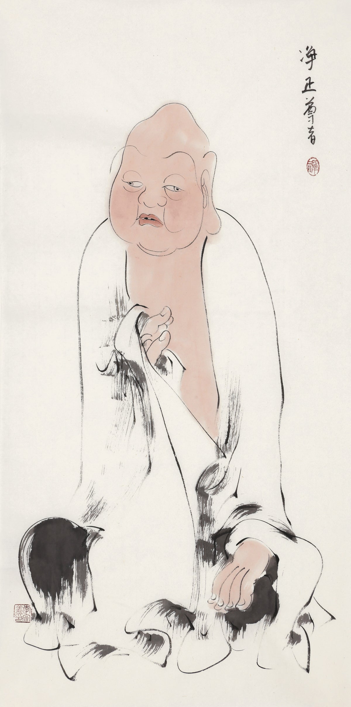 오백나한 제185존 정정 존자, 이종의 수묵 선 인물화