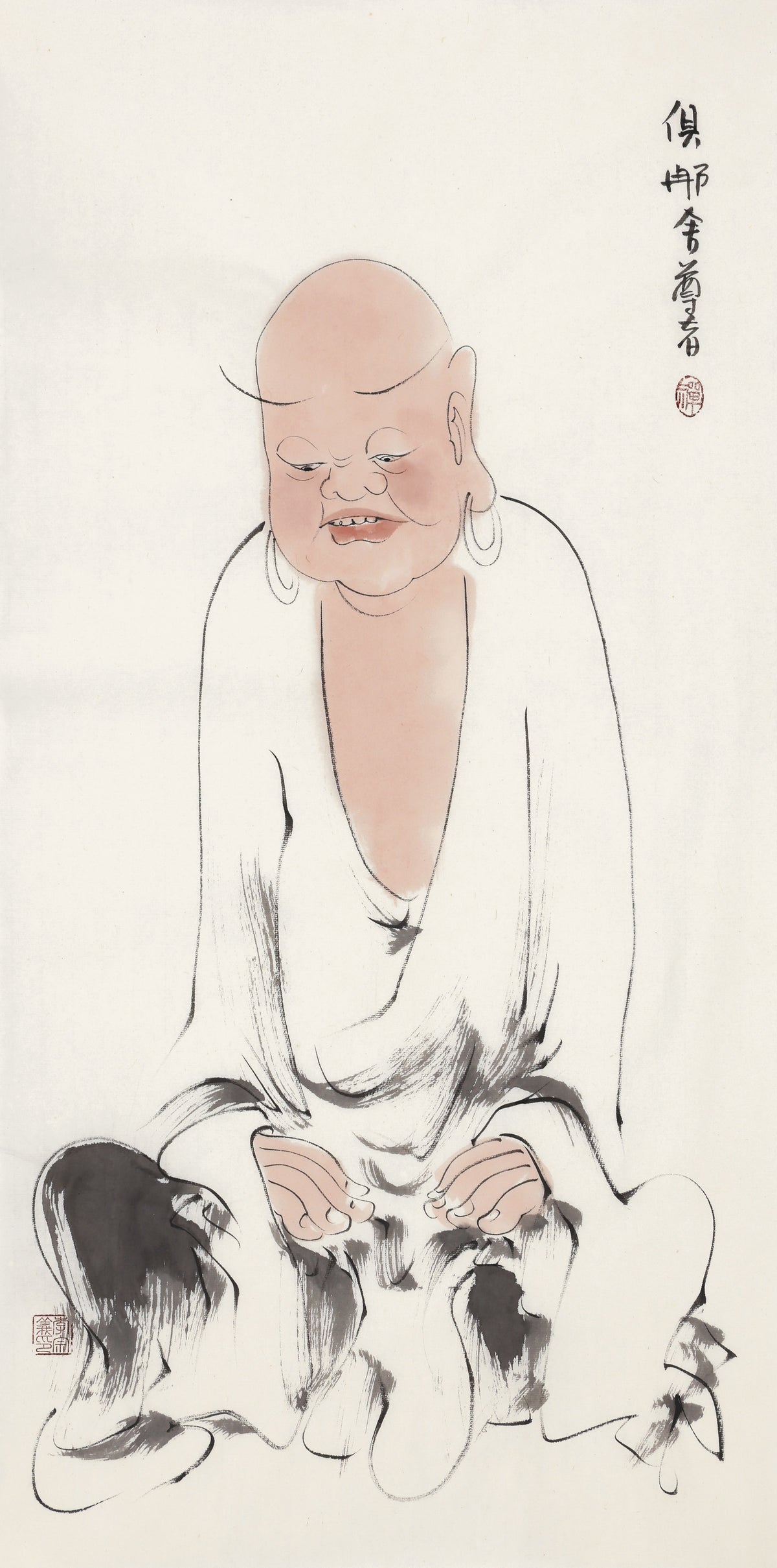 오백나한 제202존 구나사 존자(한역음사명), 이종의 수묵 선 인물화