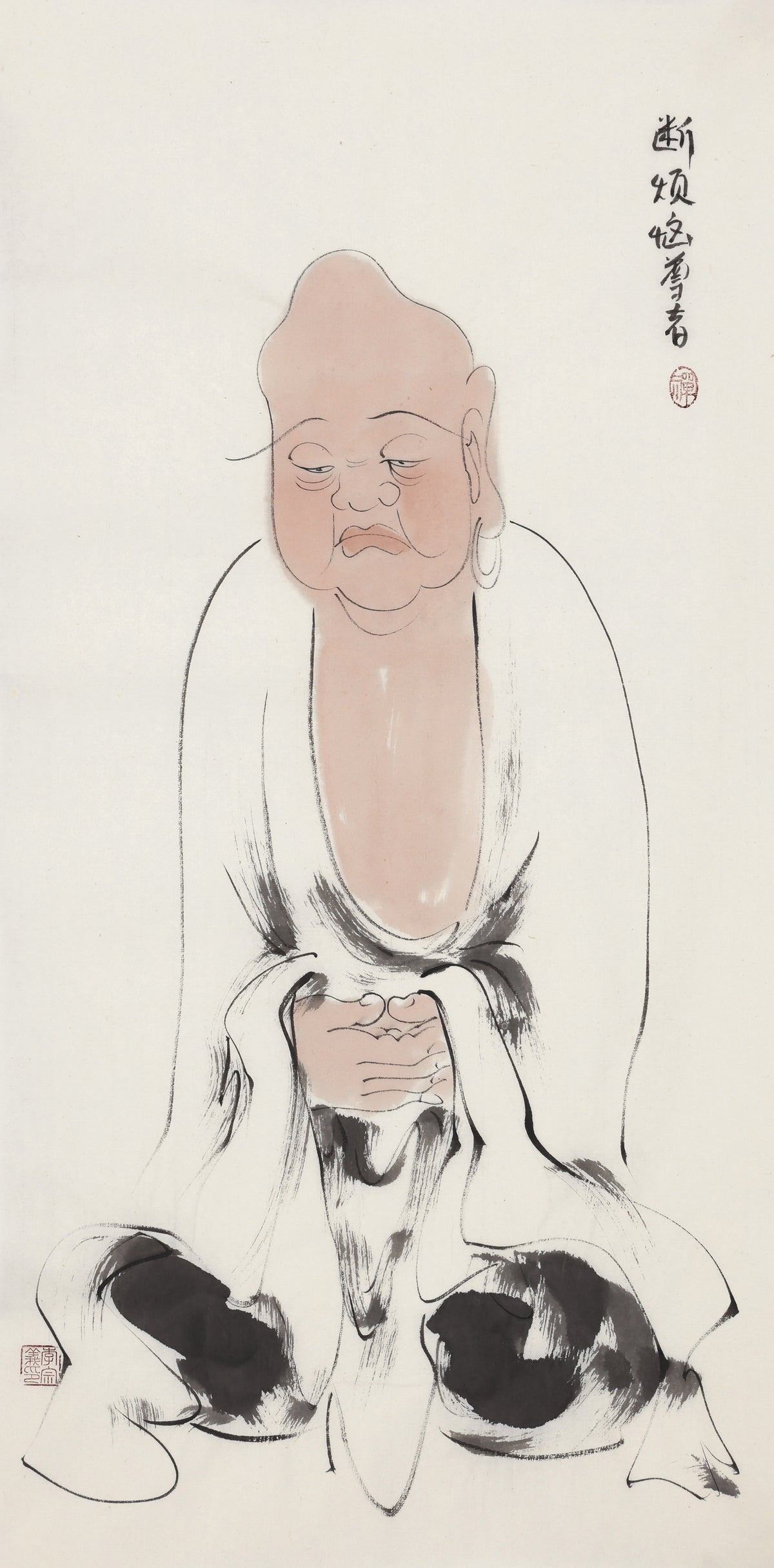 오백나한 제217존 단번뇌 존자, 이종의 수묵 선 인물화
