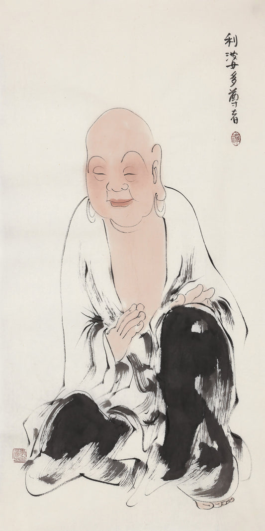 오백나한 제219존 레바타 (이바다) 존자, 손그림 전통 수묵 선 인물화