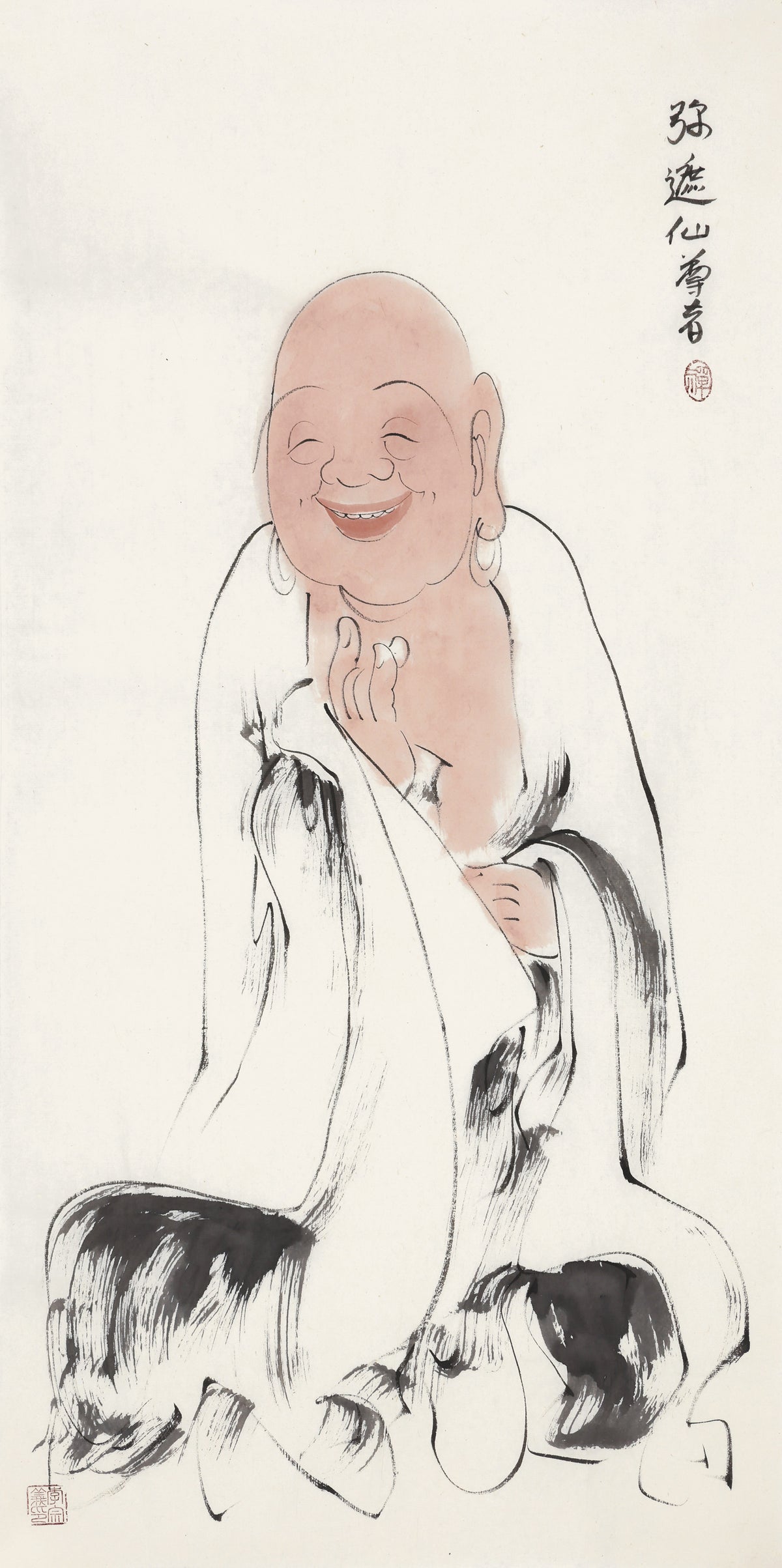 오백나한 제247존 미차선 존자(미까까·선종6조), 이종의 수묵 선 인물화