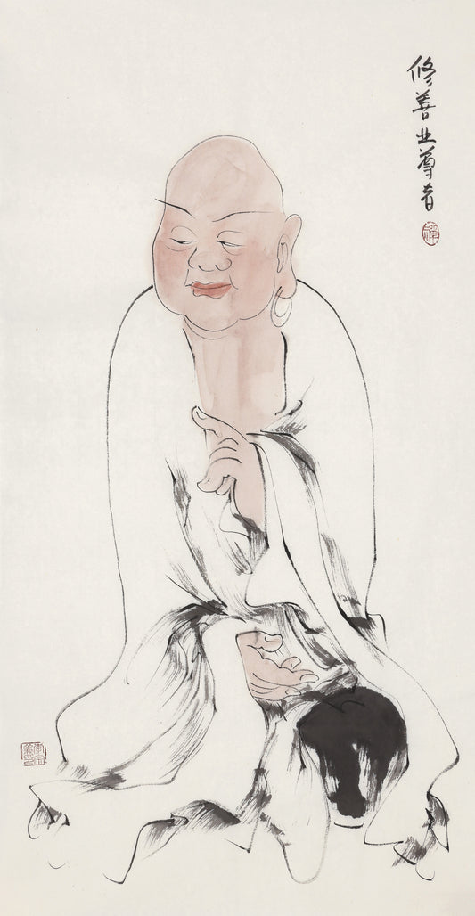 오백나한 제257존 수선업 존자, 이종의 수묵 선 인물화