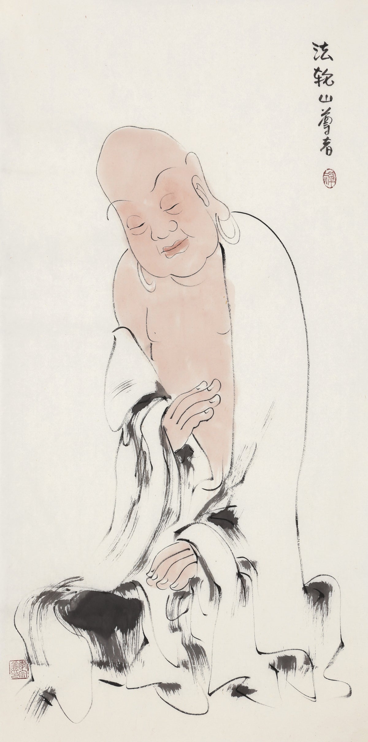 오백나한 제263존 법륜산 존자, 이종의 수묵 선 인물화
