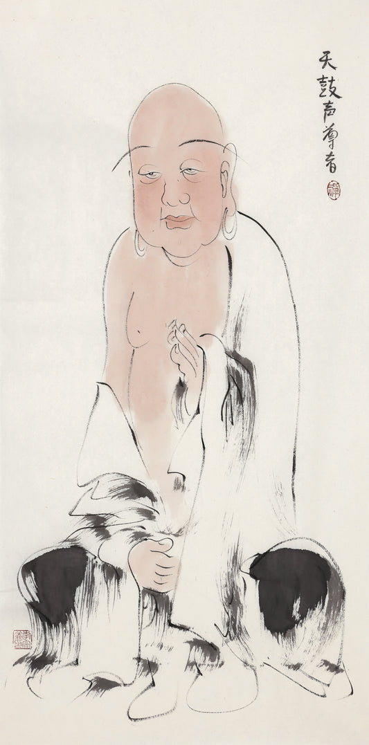 오백나한 제266존 천고성 존자, 이종의 수묵 선 인물화