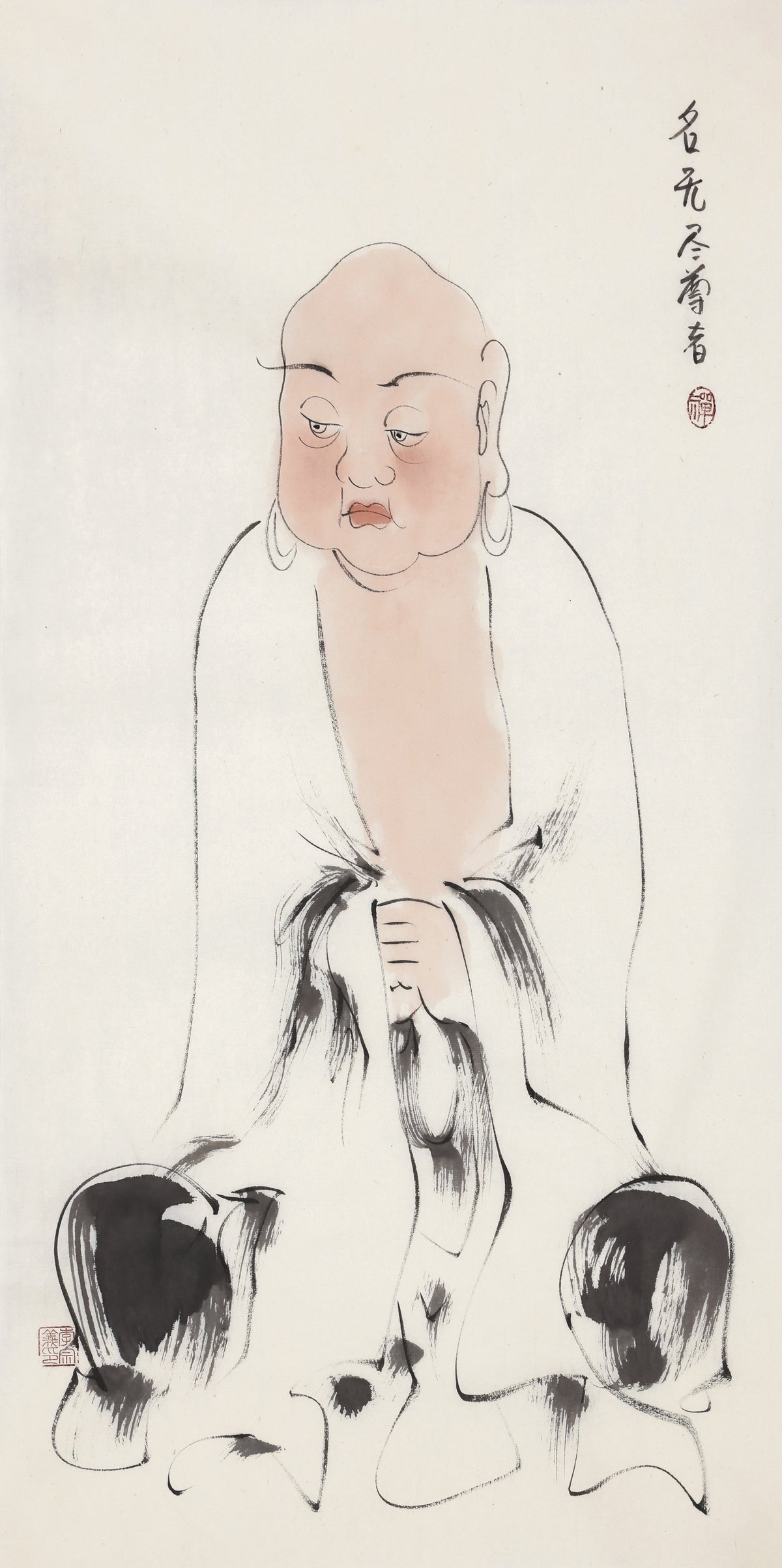 오백나한 제276존 명무진 존자, 이종의 수묵 선 인물화