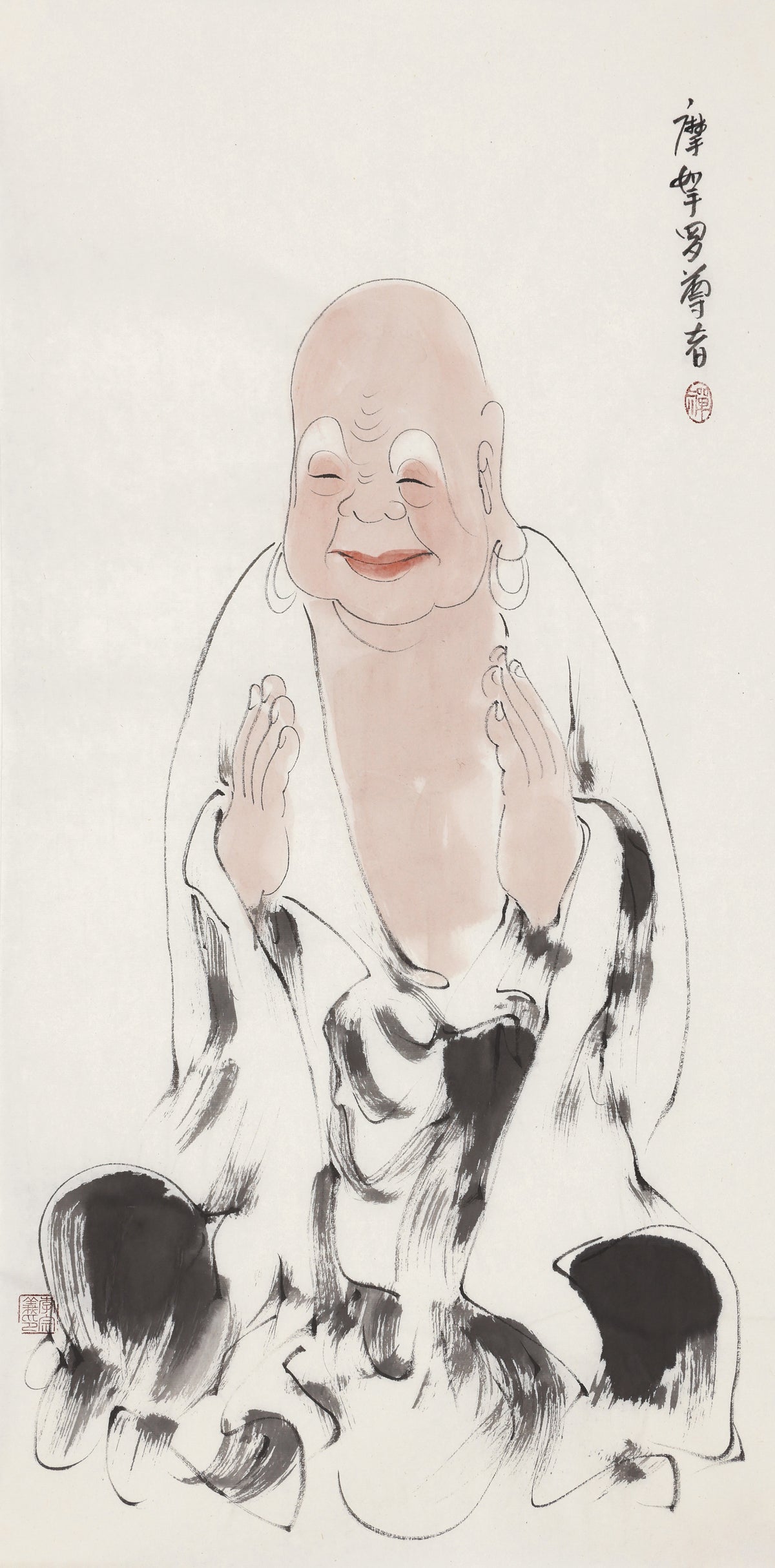 오백나한 제286존 마나라 존자(마노라타·선종21조), 이종의 수묵 선 인물화