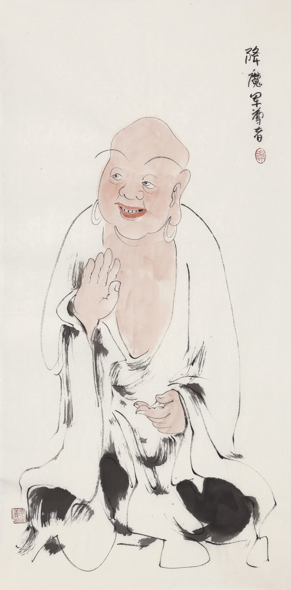 오백나한 제289존 항마군 존자, 이종의 수묵 선 인물화