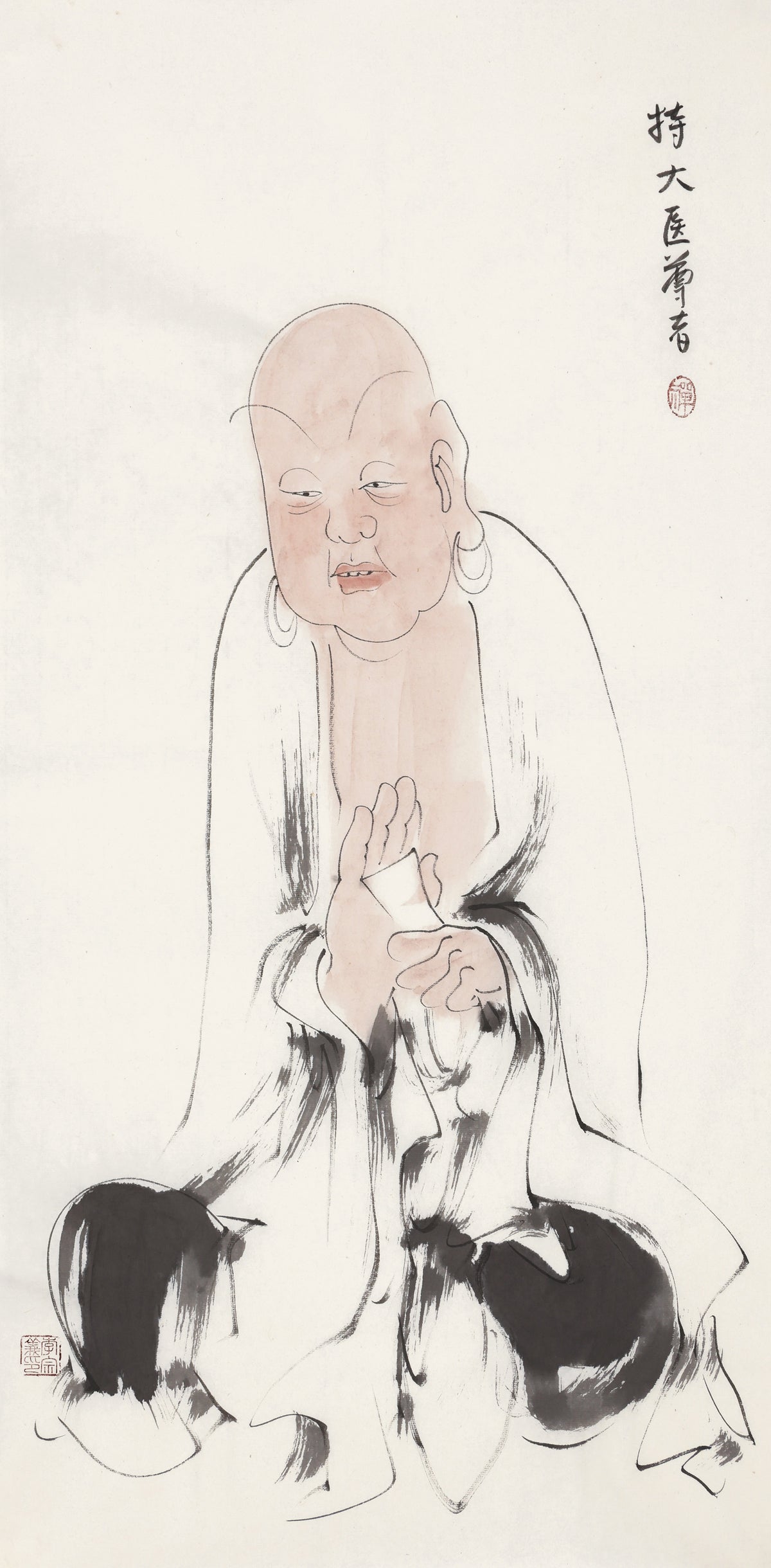 오백나한 제291존 지대의 존자, 이종의 수묵 선 인물화