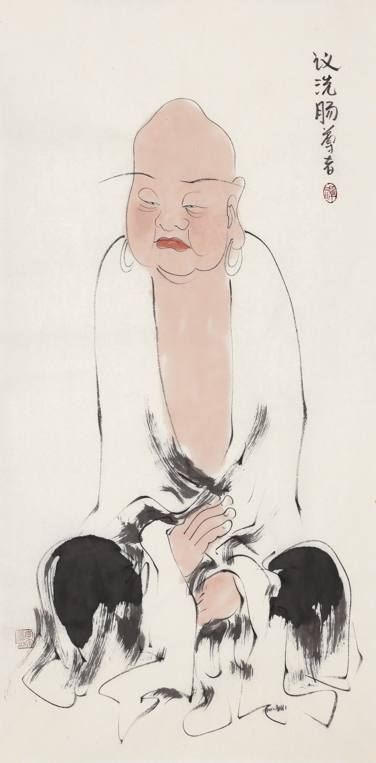 오백나한 제315존 의세장 존자, 이종의 수묵 선 인물화