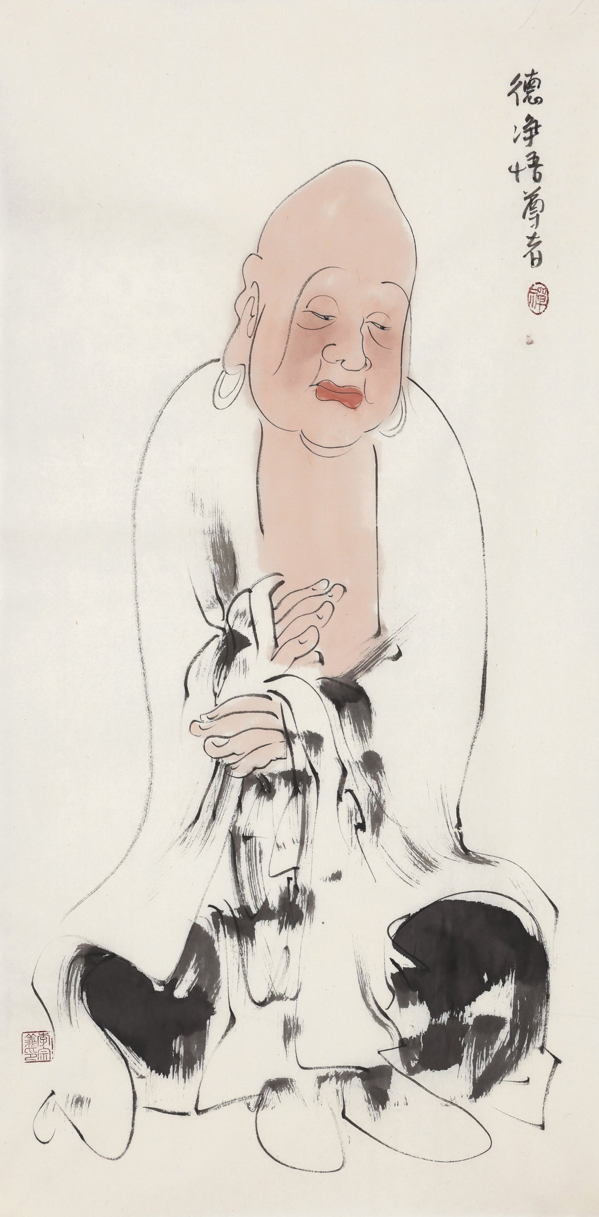 오백나한 제316존 덕정오 존자, 이종의 수묵 선 인물화