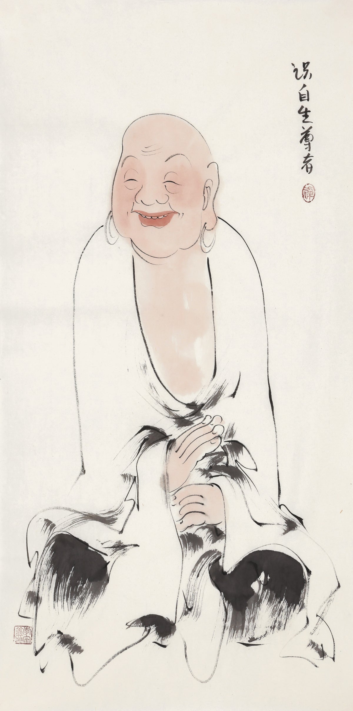 오백나한 제341존 식자생 존자, 이종의 수묵 선 인물화