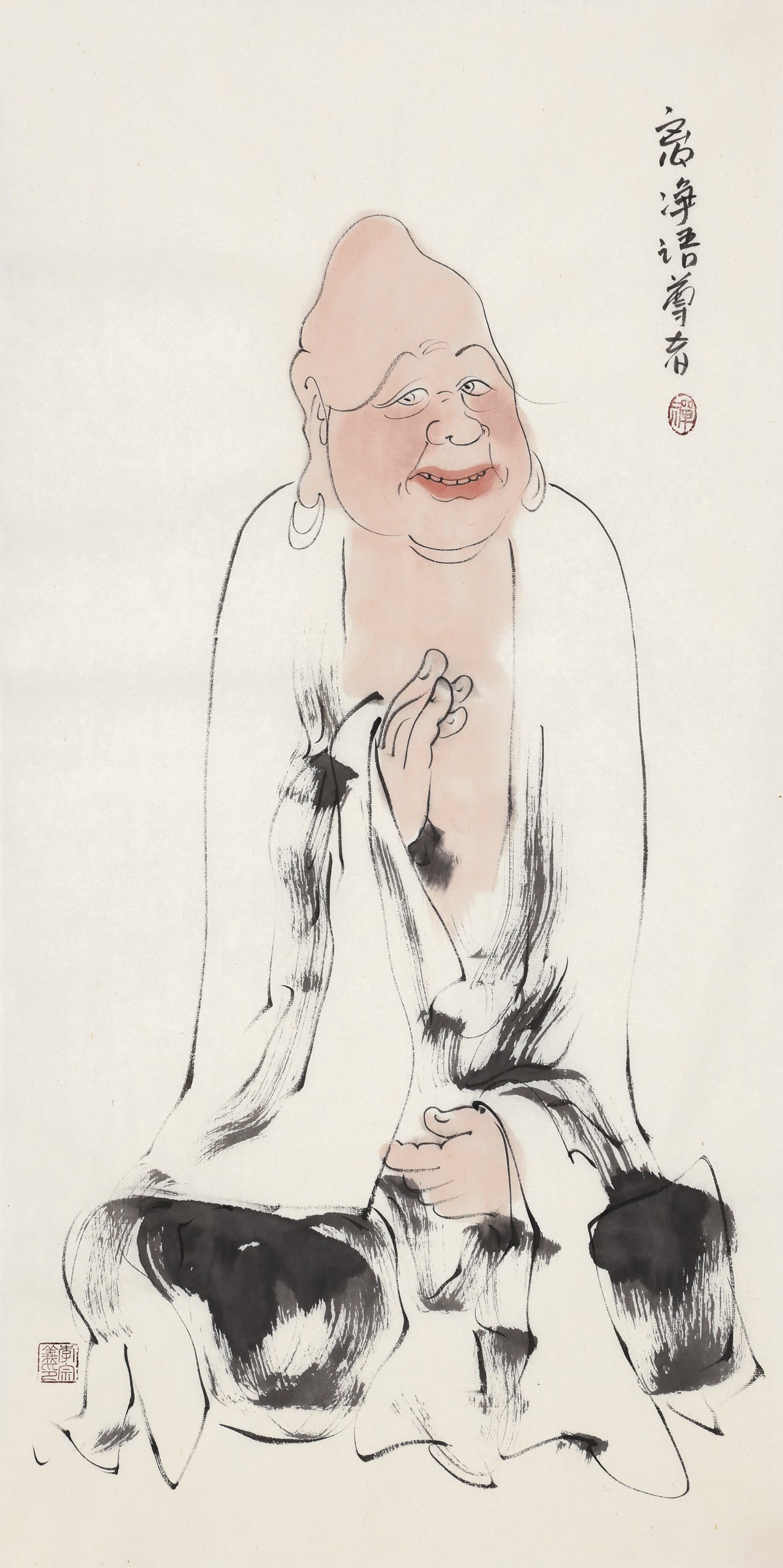 오백나한 제345존 리정어 존자, 이종의 수묵 선 인물화