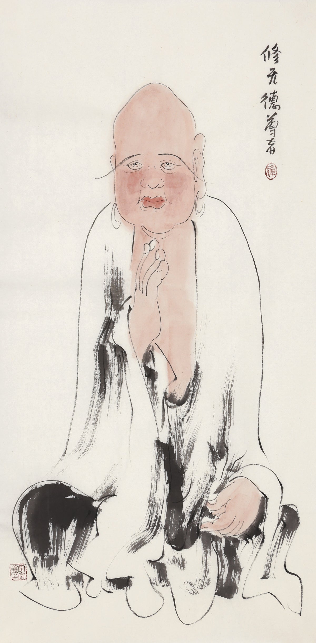 오백나한 제352존 수무덕 존자, 이종의 수묵 선 인물화