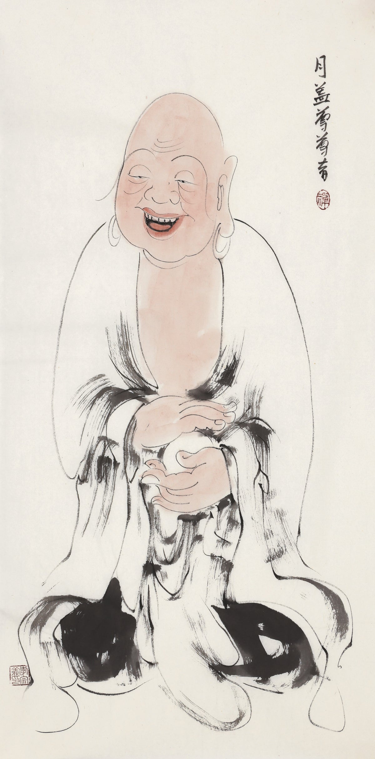 오백나한 제354존 월개존 존자, 이종의 수묵 선 인물화