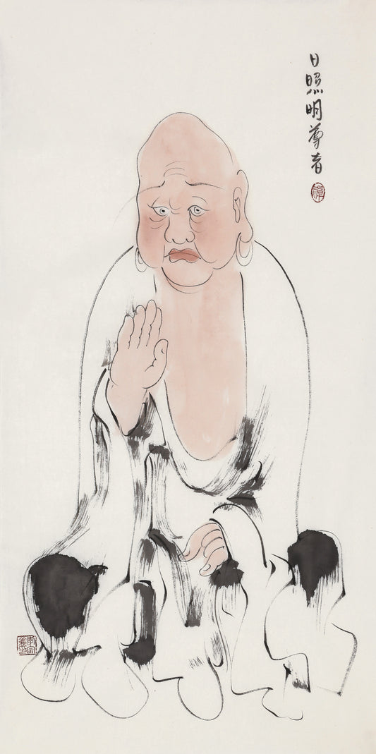 오백나한 제371존 일조명 존자, 이종의 수묵 선 인물화