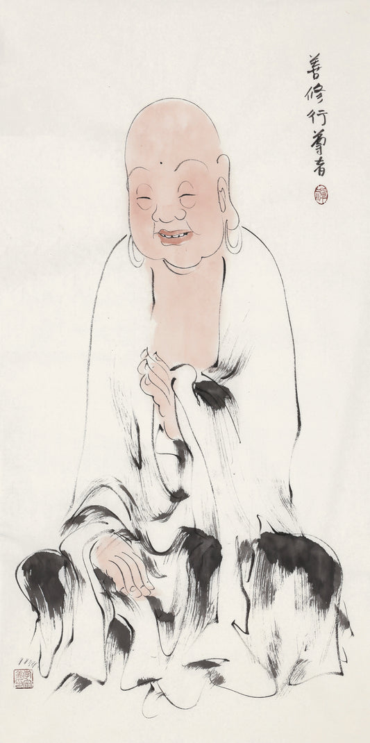 오백나한 제378존 선수행 존자, 이종의 수묵 선 인물화