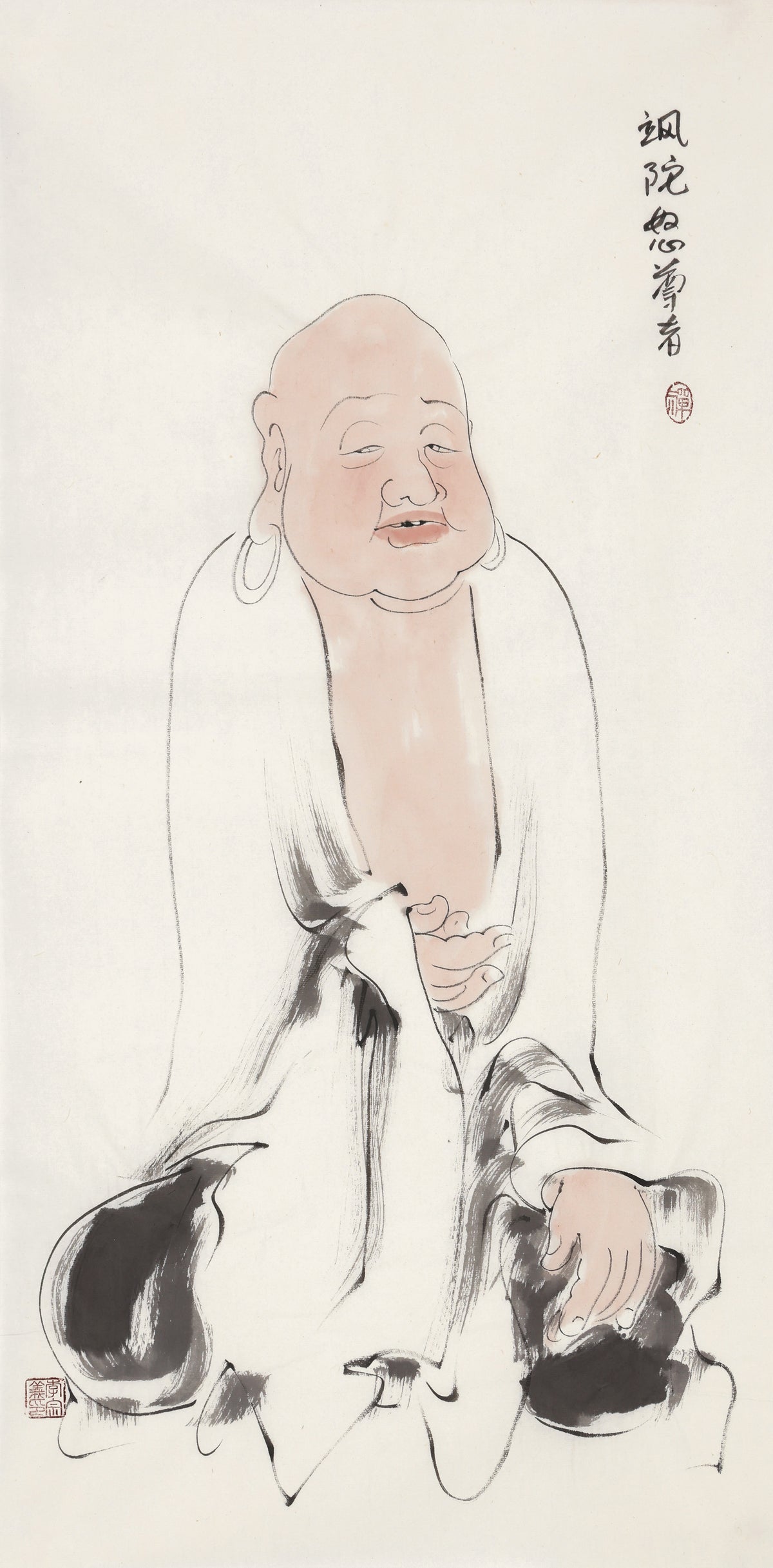 오백나한 제388존 삽타노 존자(한역음사명), 이종의 수묵 선 인물화