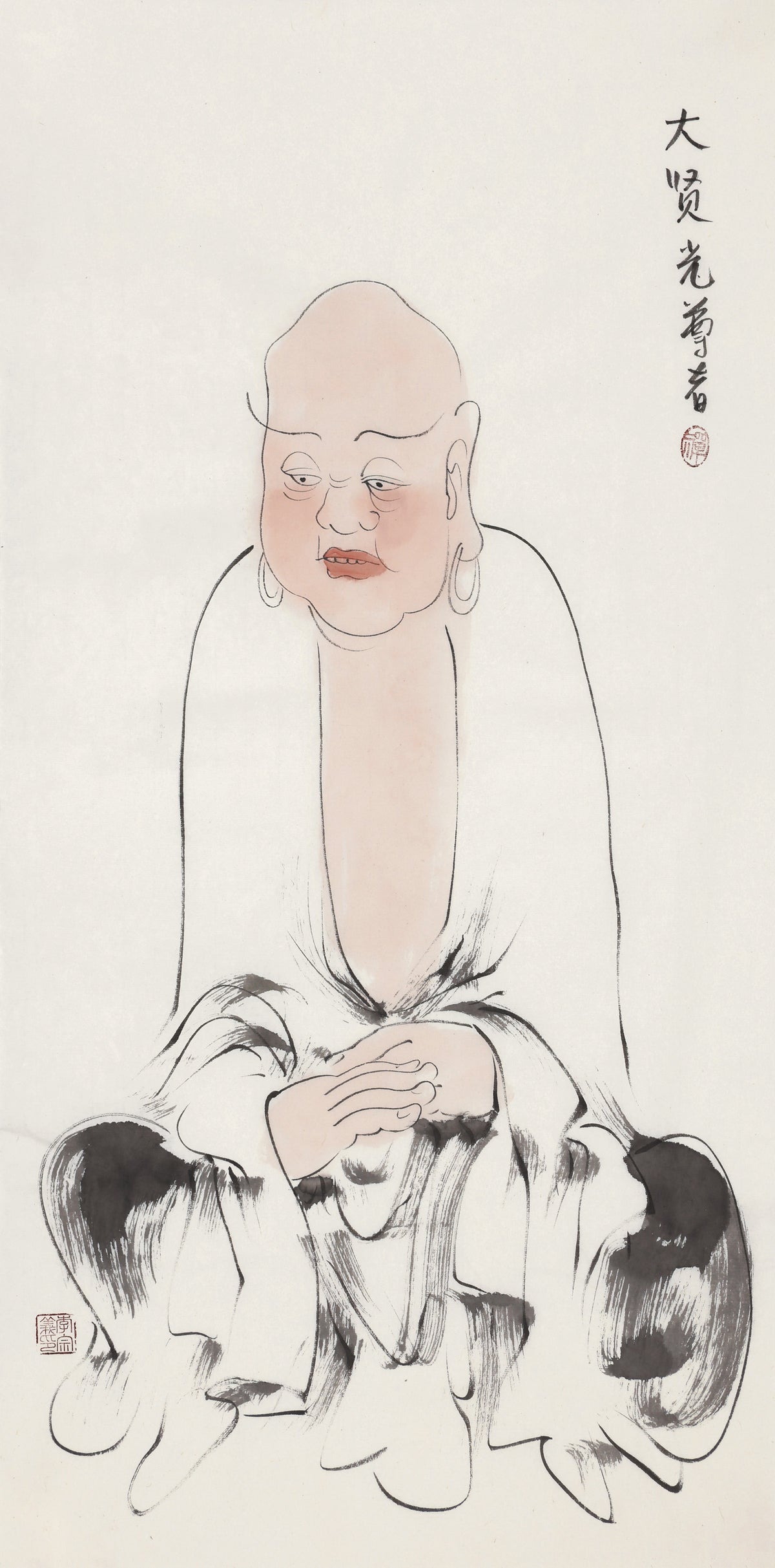 오백나한 제462존 대현광 존자, 이종의 수묵 선 인물화