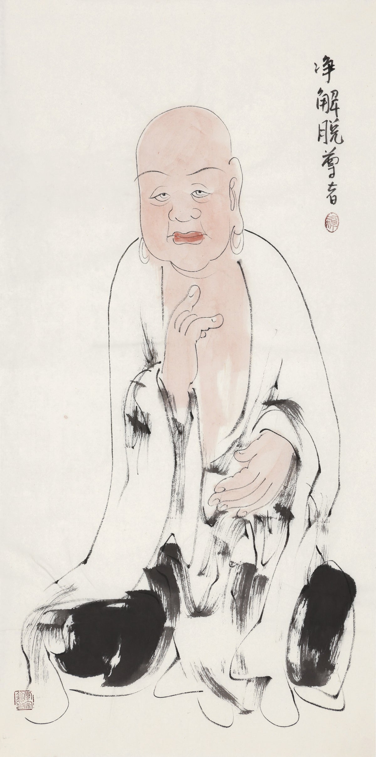 오백나한 제468존 정해탈 존자, 이종의 수묵 선 인물화